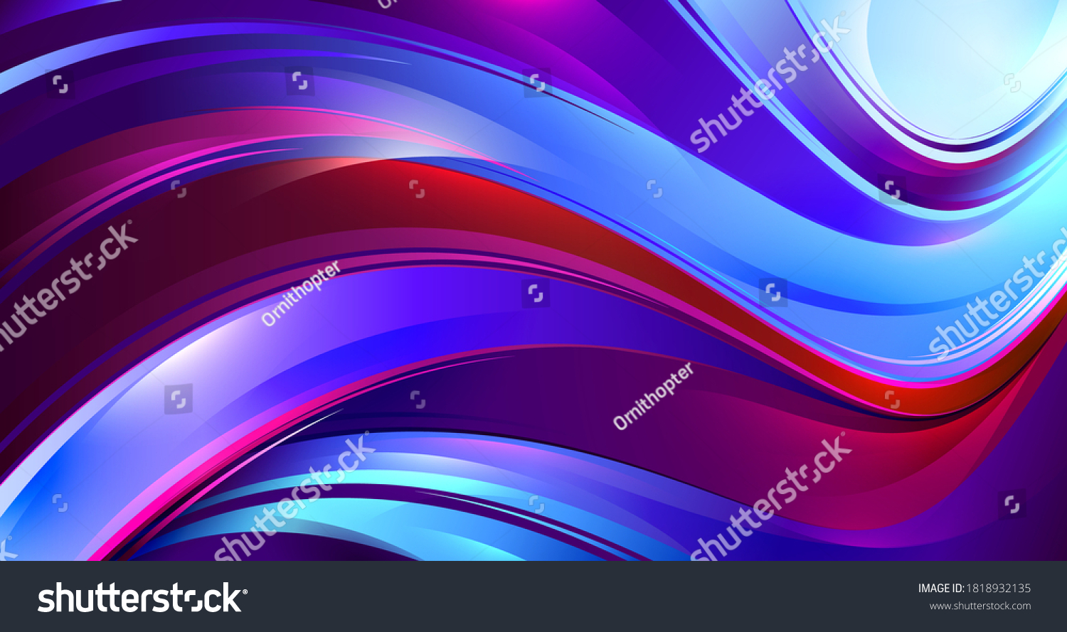 Shining Wavy Background Red Blue Waves Stock Vector (Royalty Free ...