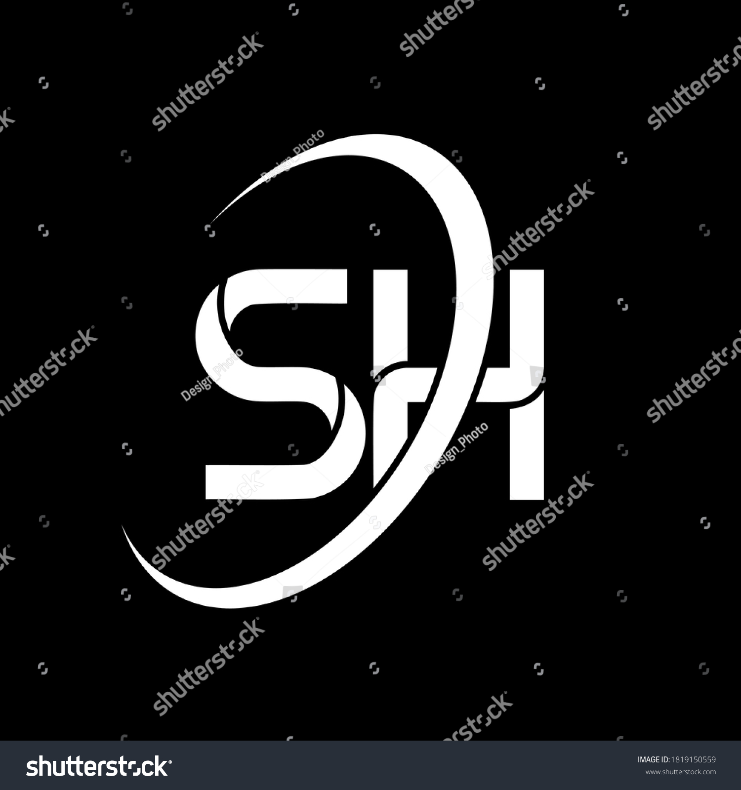 Sh Logo S H Design White Stock Vector (Royalty Free) 1819150559 ...