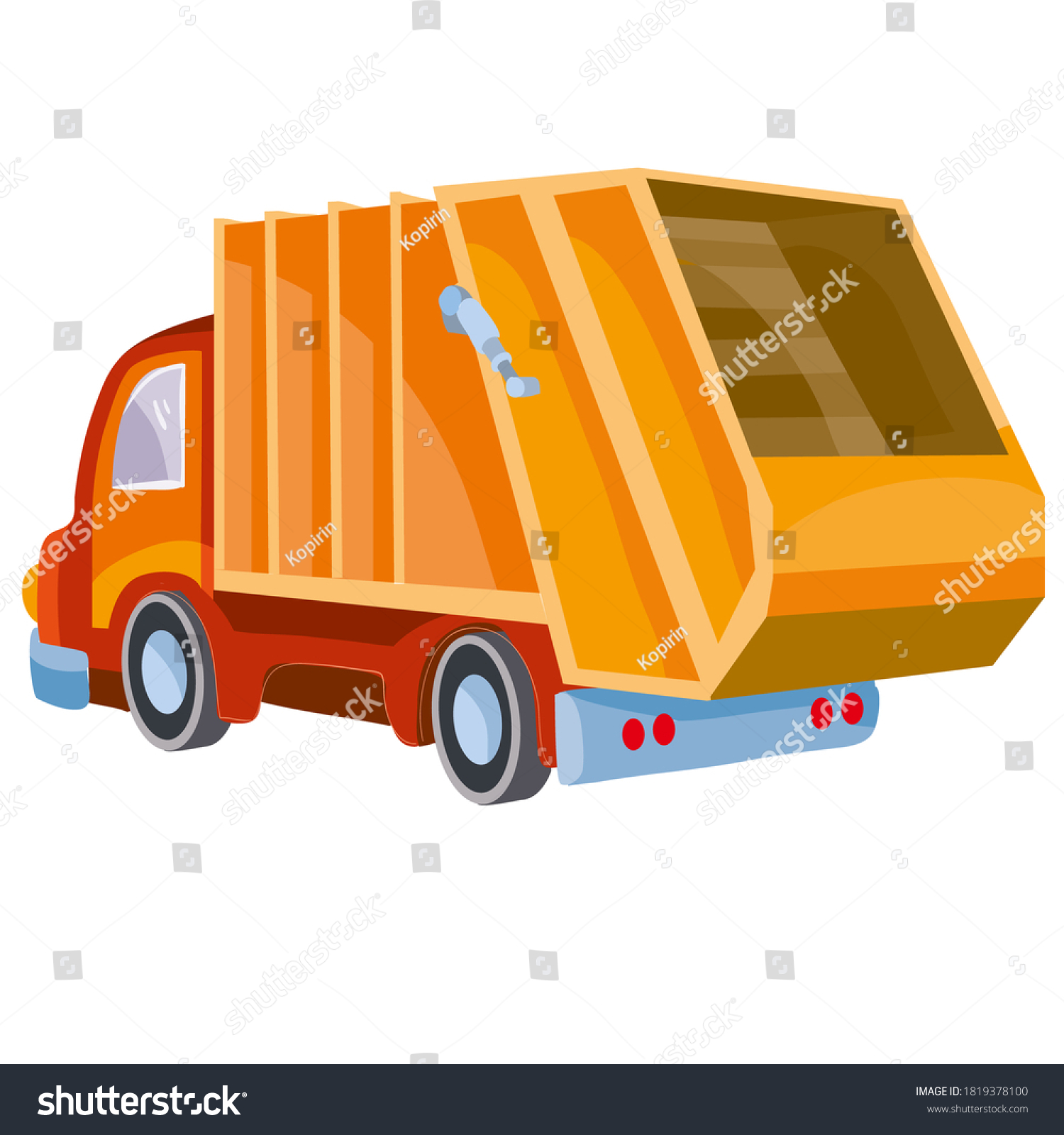 Garbage Truck Cartoon Illustration Isolated Object Stock Vector ...