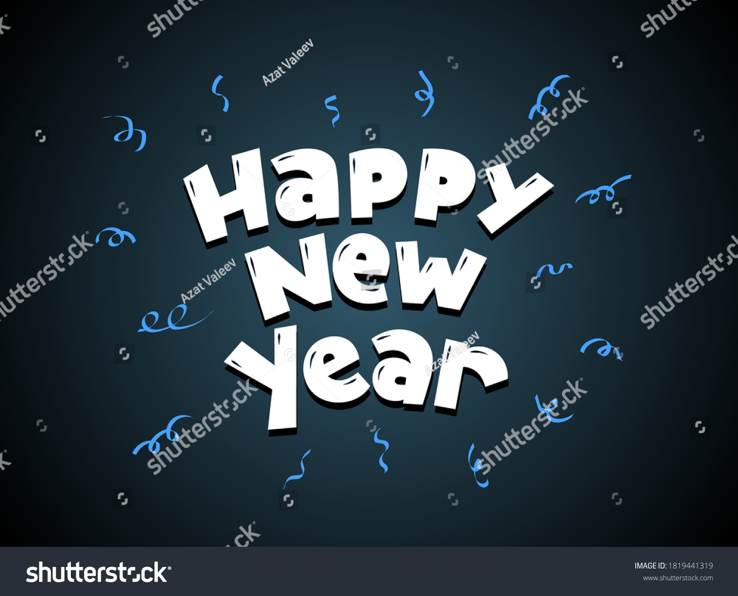 Happy New Year Cartoon Style Handwritten Stock Vector (Royalty Free ...