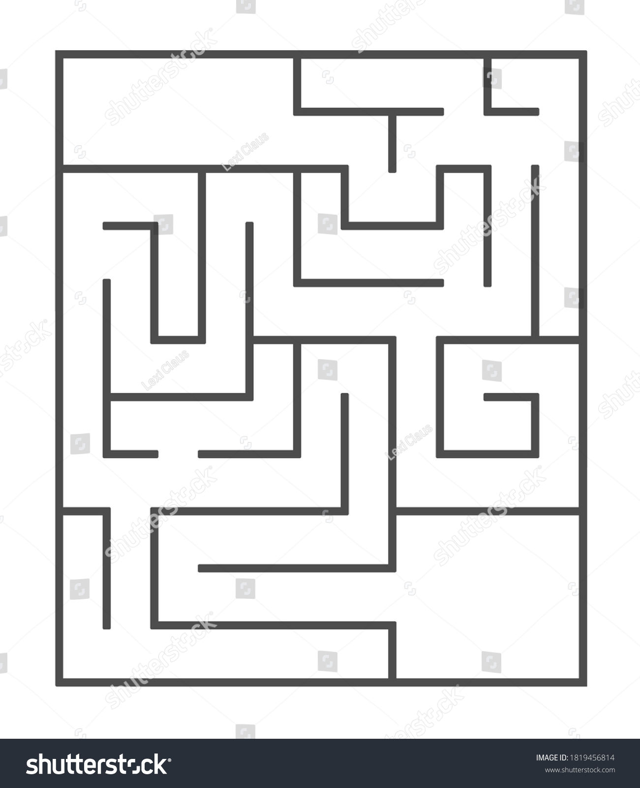 Vector Maze Template Blank Black White Stock Vector (Royalty Free ...