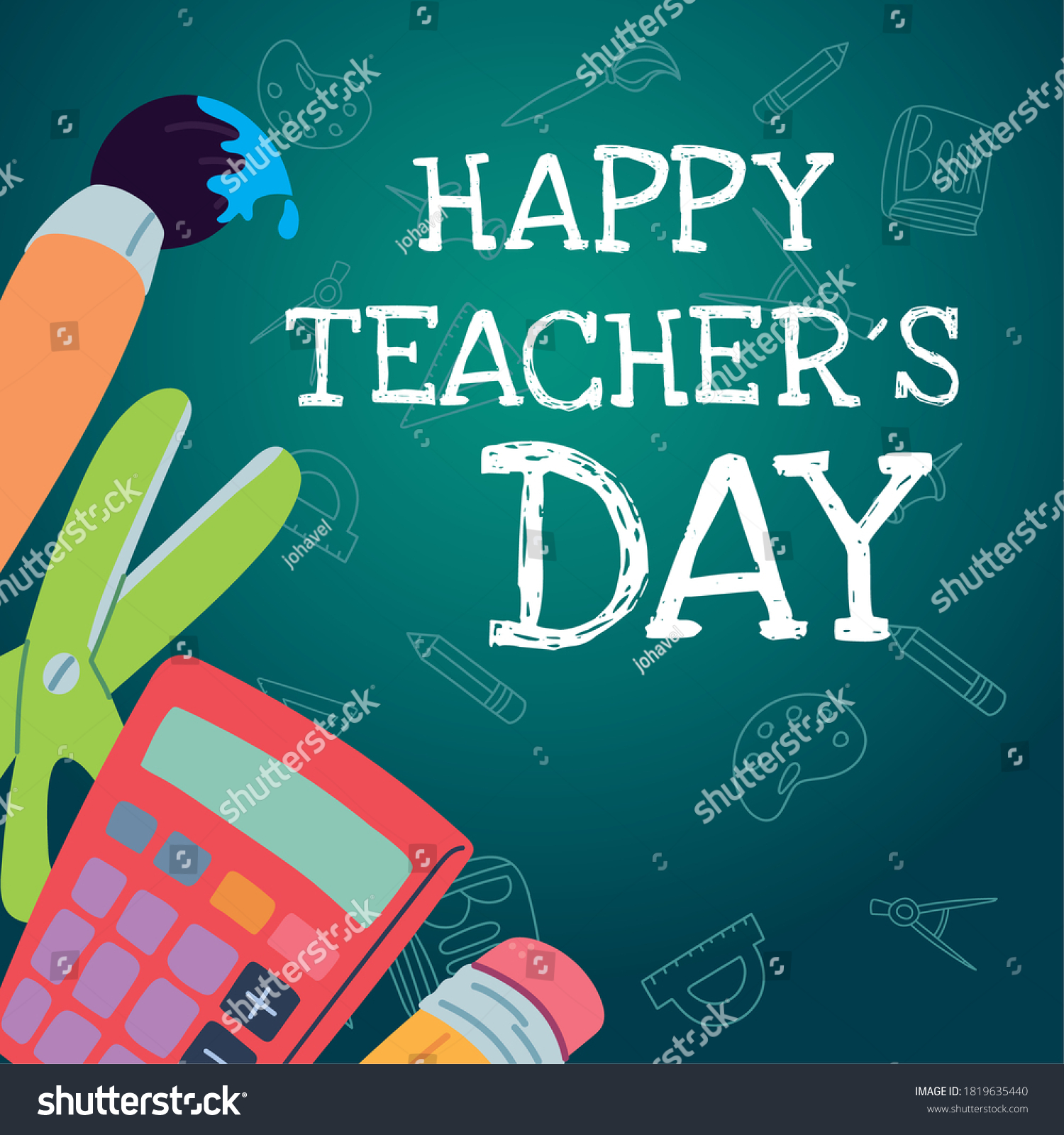 Happy Teachers Day Poster Brochure Banner Stock Vector (Royalty Free ...