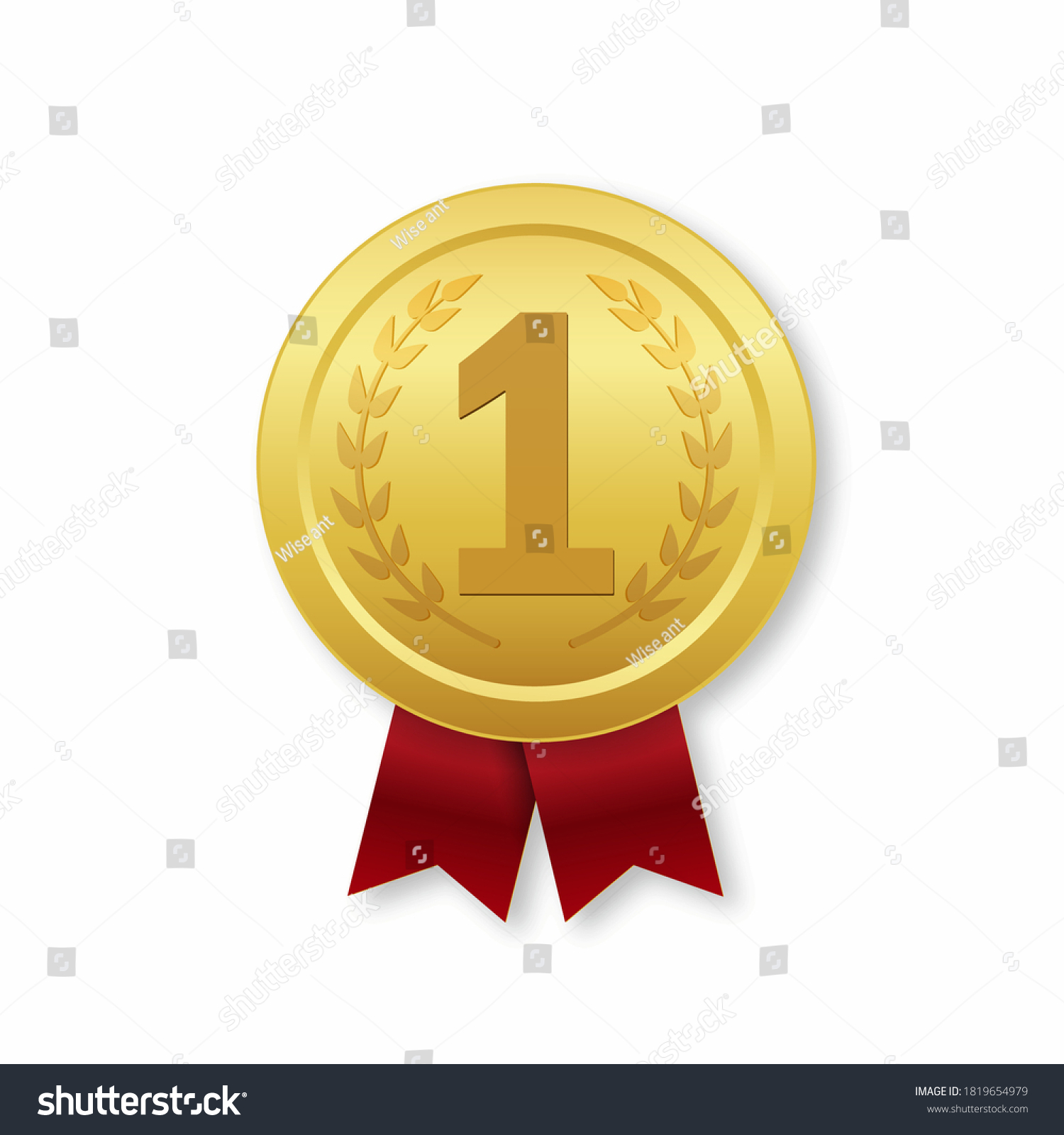 Golden Medal 1st Place Vector Prize Stock Vector (royalty Free 