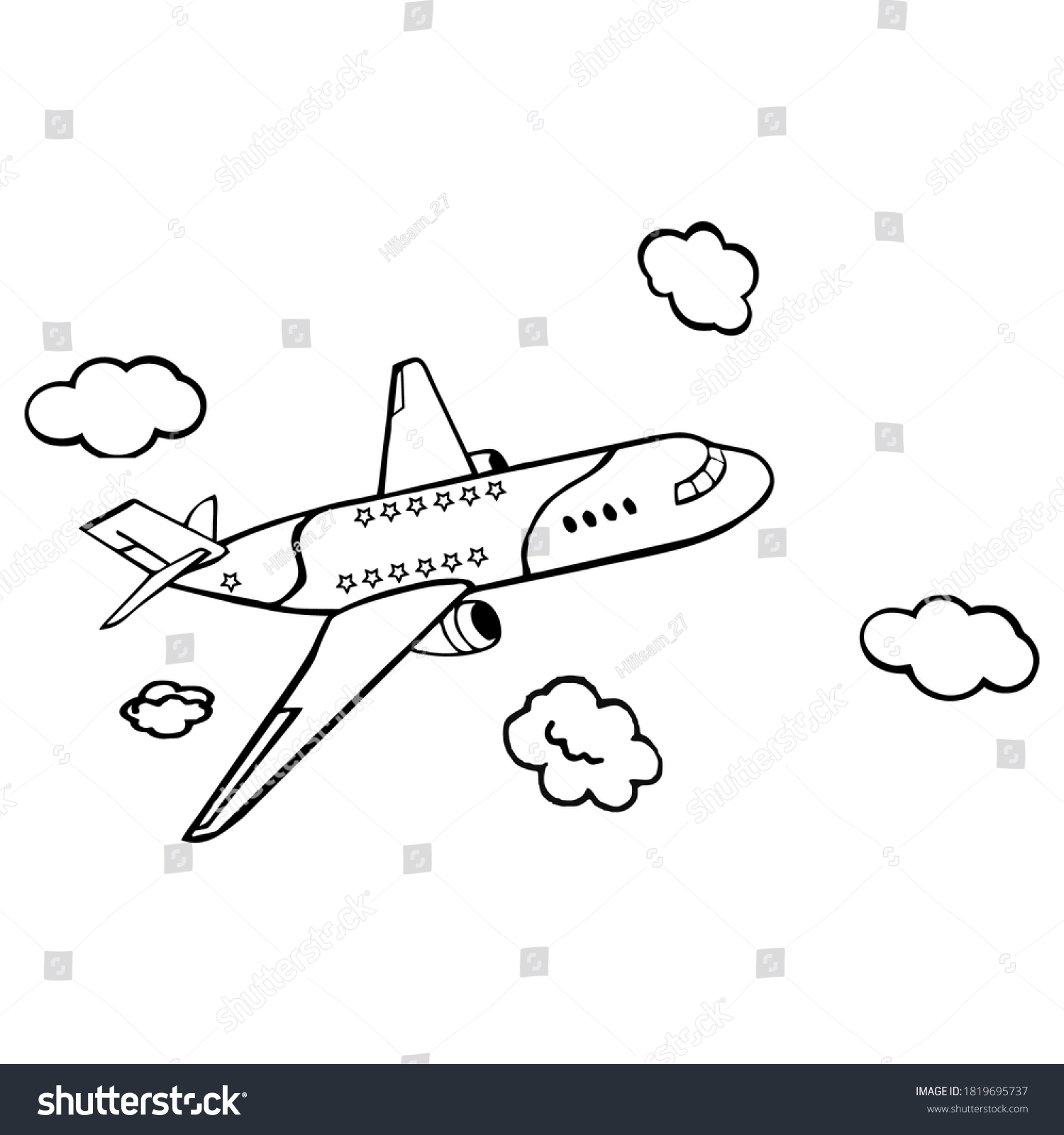 Illustration Vector Grafik Plane Good Colloring Stock Vector (Royalty ...