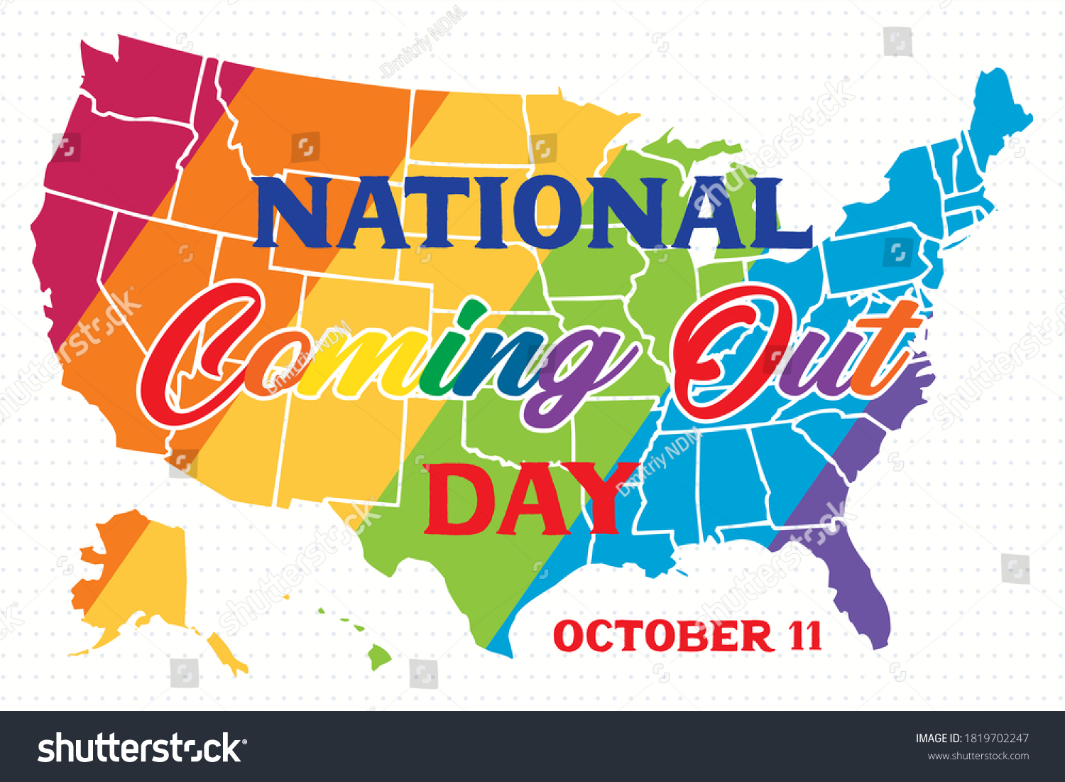 National Coming Out Day Ncod Annual Stock Vector (Royalty Free