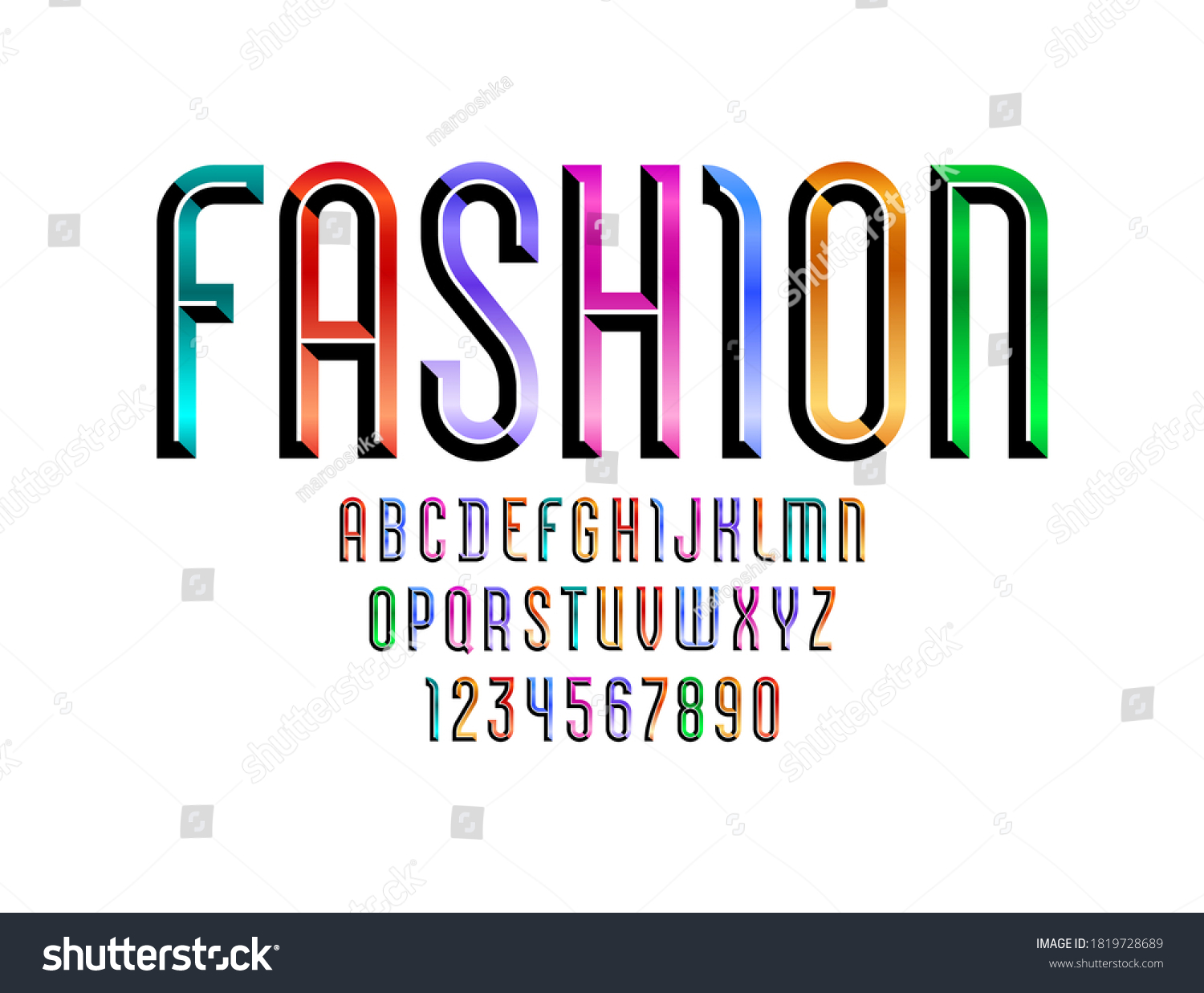 Bright Font Alphabet Chiseled Block Beveled Stock Vector Royalty Free 1819728689 Shutterstock 