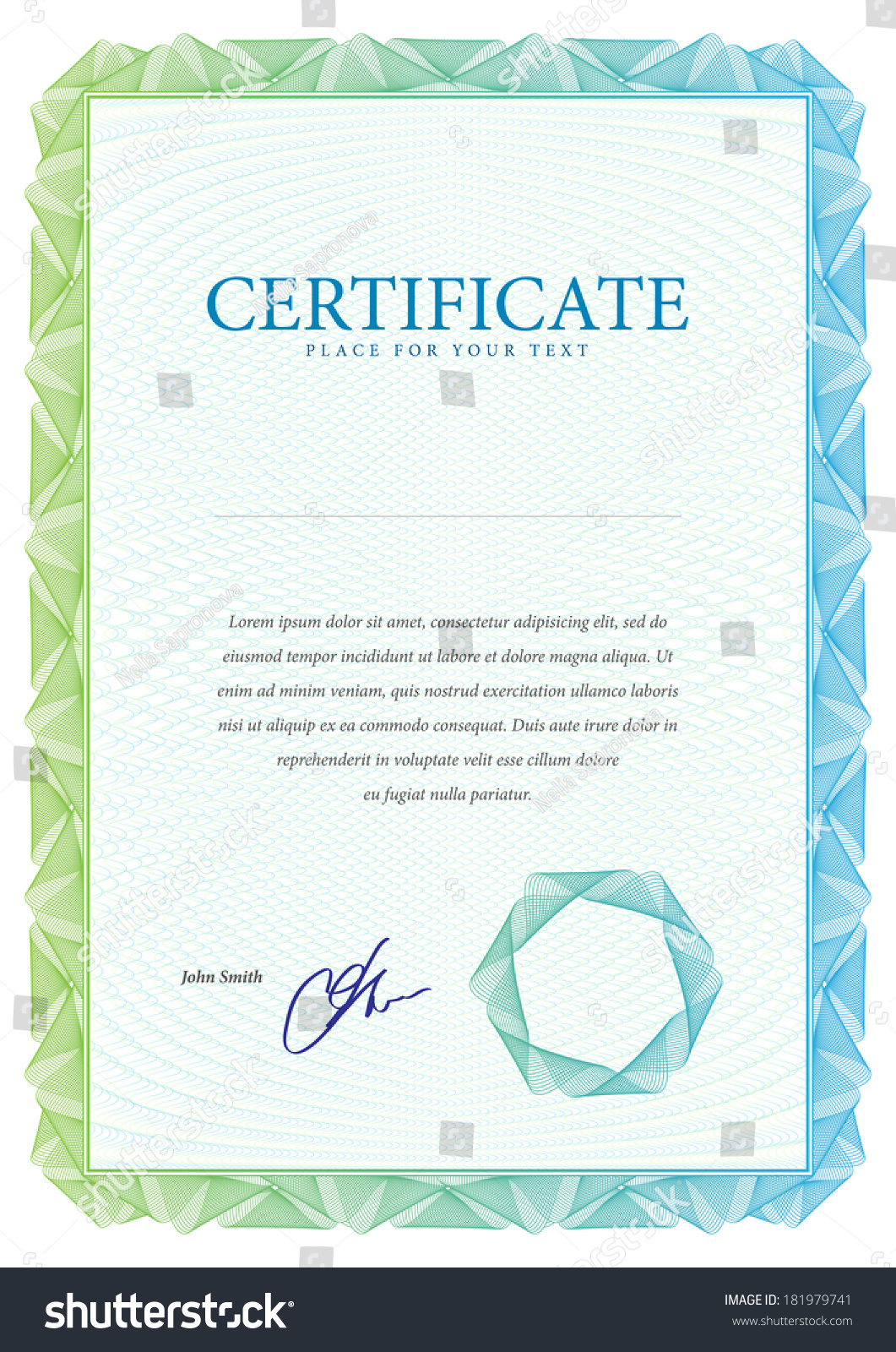 Template Border Diplomas Certificate Currency Vector Vector De Stock