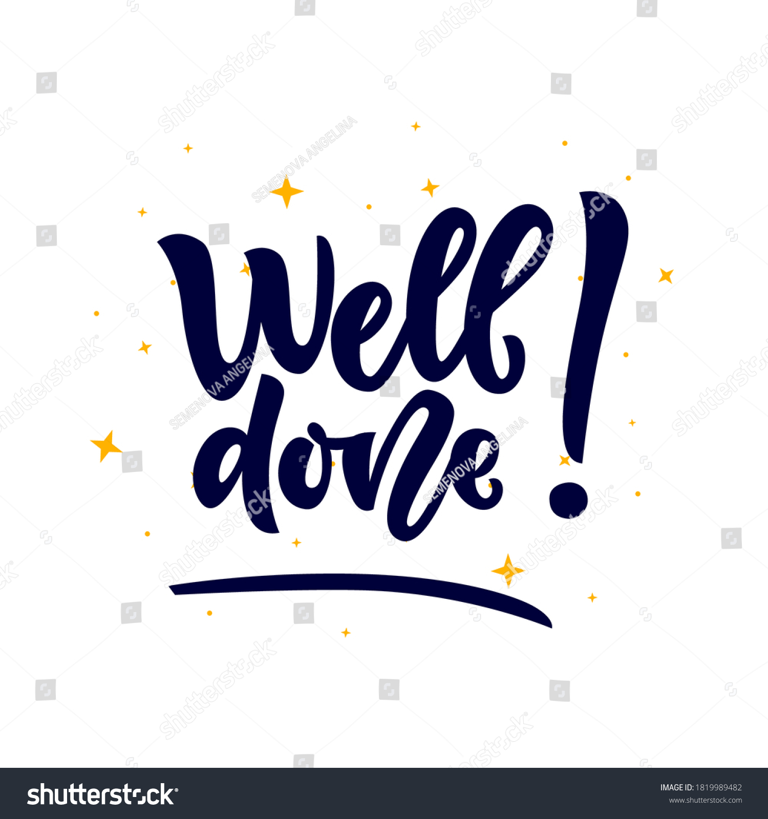 Well Done Word Isolated Stars Hand Stock Vector (Royalty Free ...