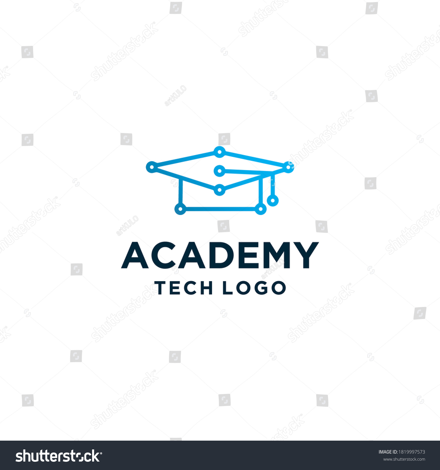 Tech Digital Academy Logo Design Line Stock Vector (Royalty Free ...