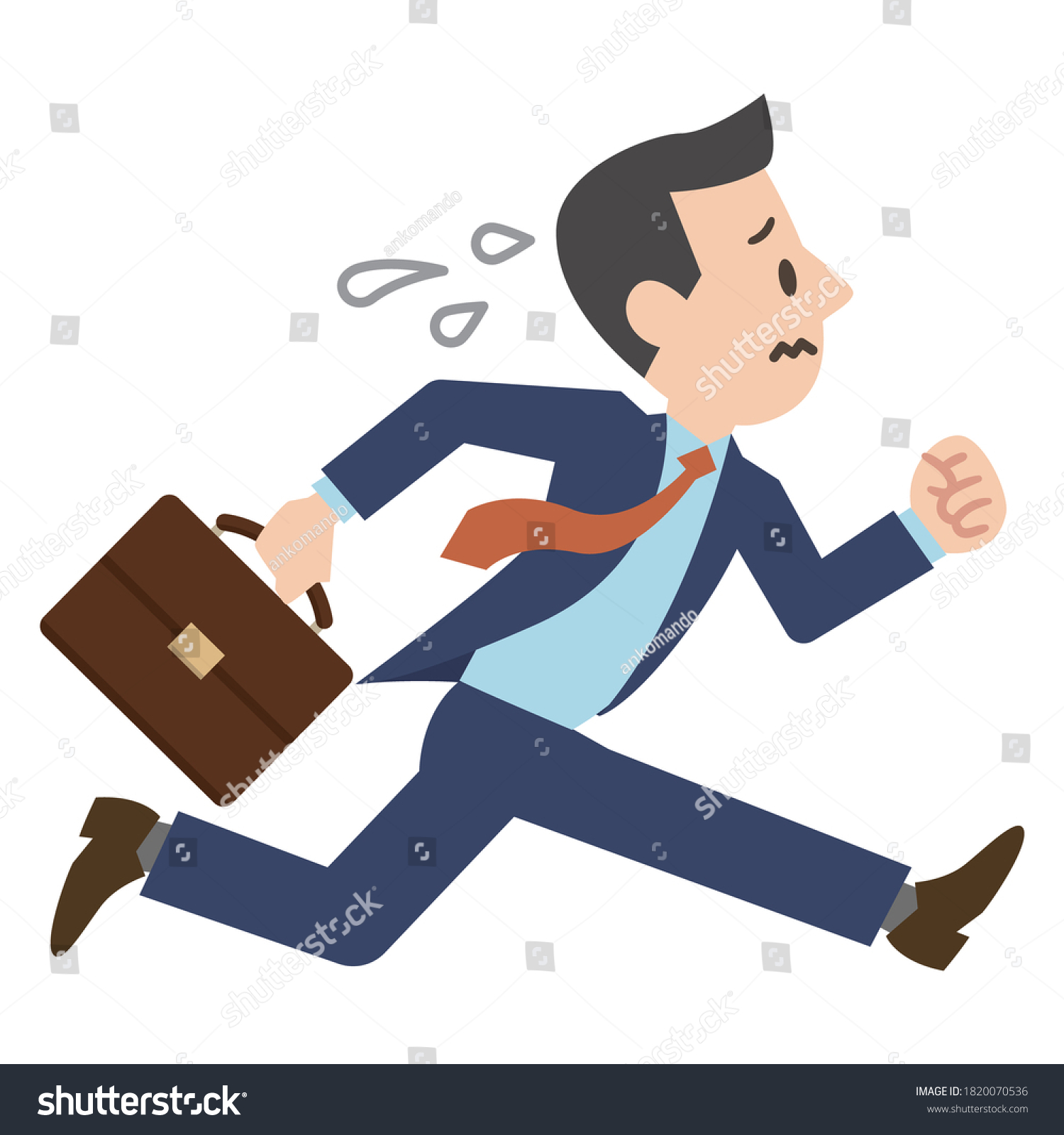 Illustration Businessman Running Hurry Stock Vector (Royalty Free ...