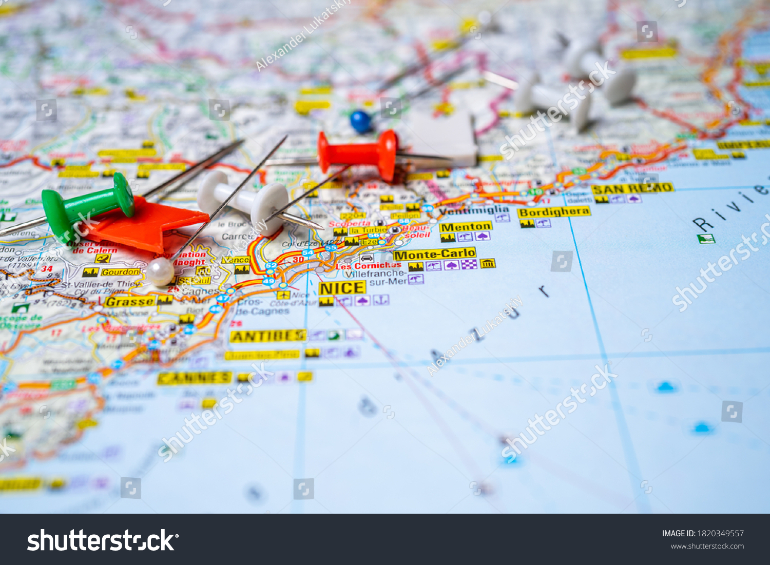 Cote Dazur On Europe Map Stock Photo 1820349557 | Shutterstock