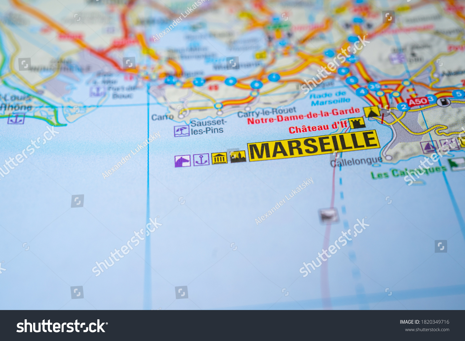 Marseille On Europe Map Stock Photo 1820349716 | Shutterstock