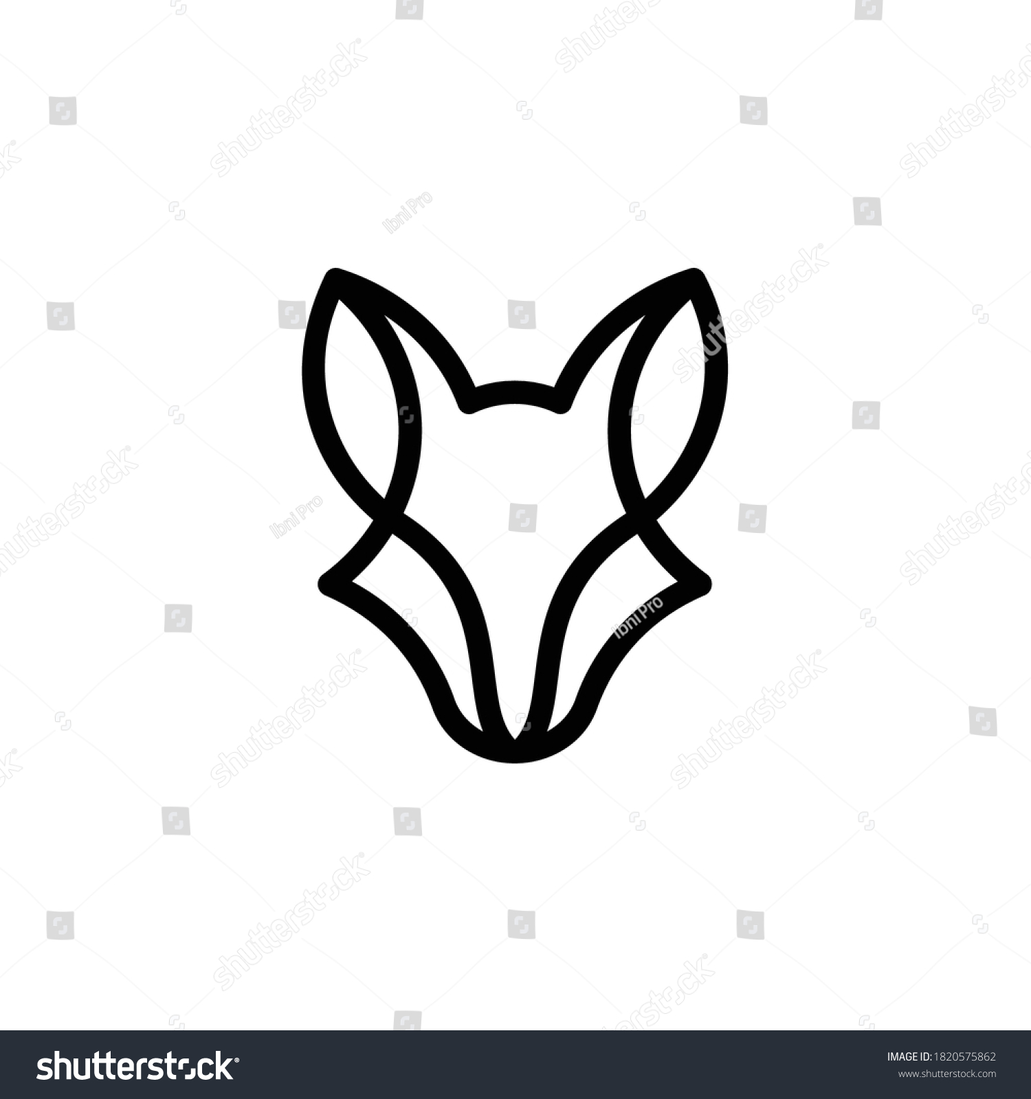 Illustration Vector Graphic Template Fox Head Stock Vector Royalty