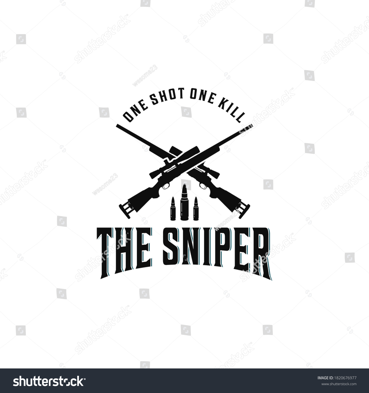 Sniper Logo Complete Sniper Weapon That Stock Vector (Royalty Free ...