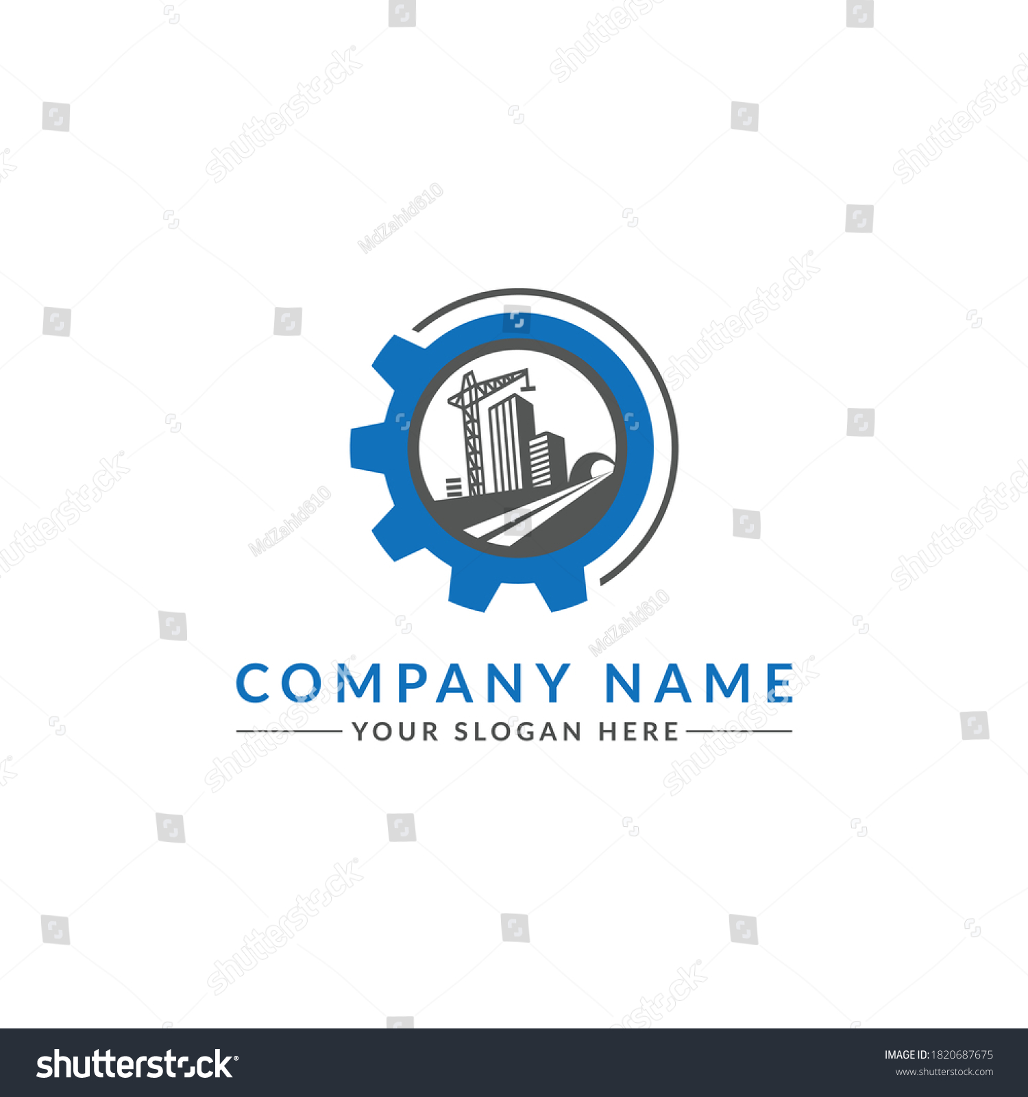 Creative Construction Company Logo Design Template Stock Vector ...