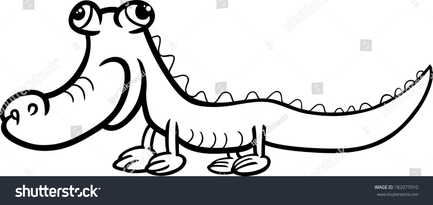 Раскраска смешной крокодил