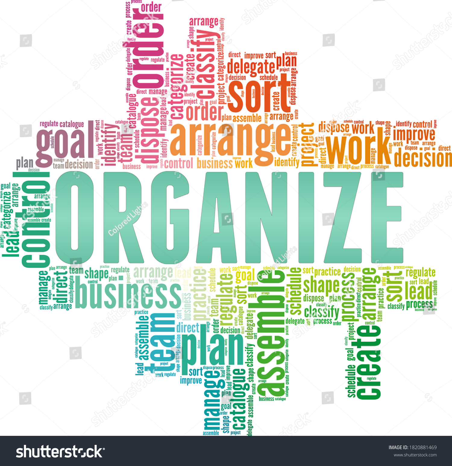 Organize Vector Illustration Word Cloud Isolated Stock Vector Royalty
