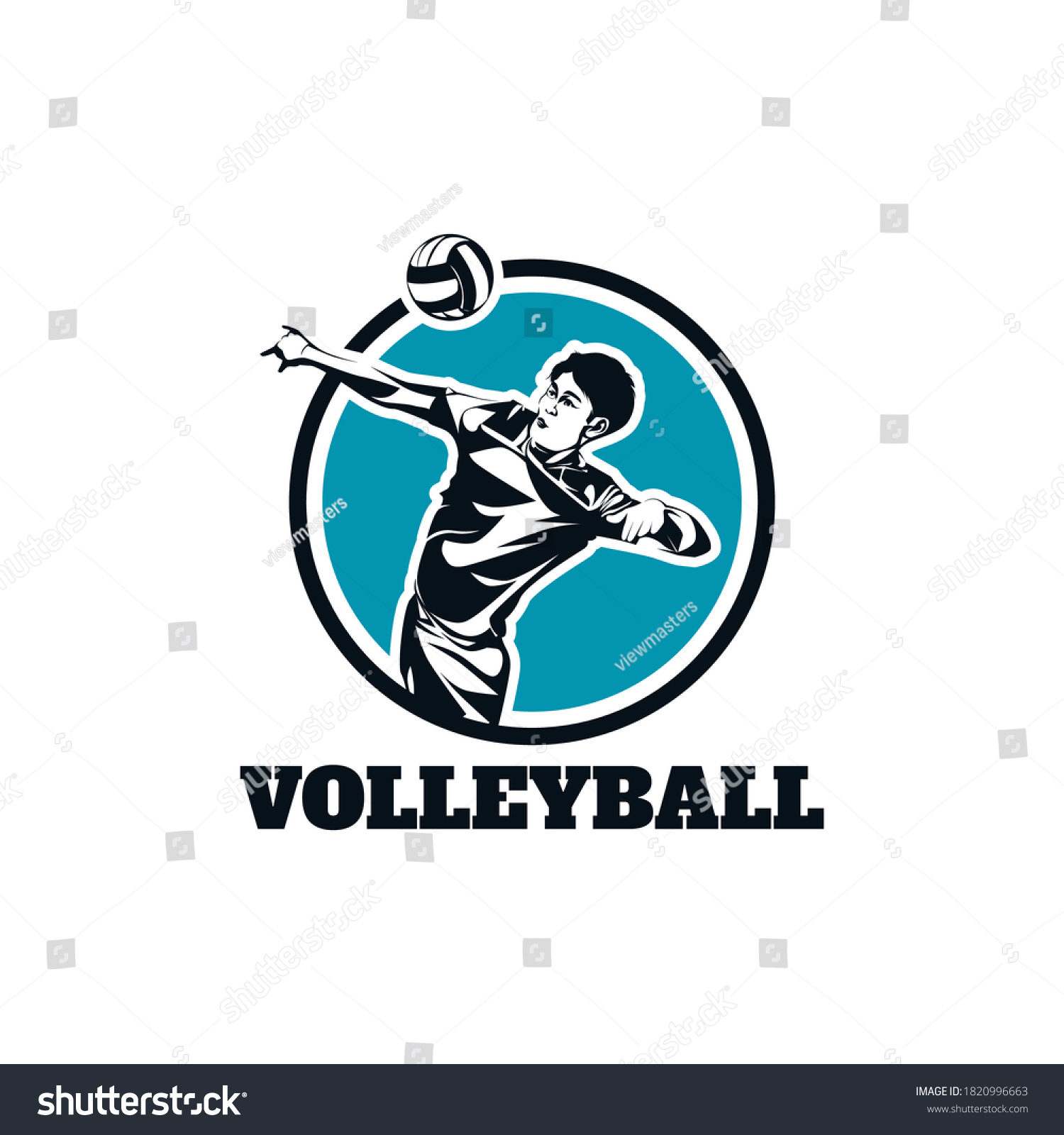 Volleyball Player Logo Template Design Vector Stock Vector (Royalty ...