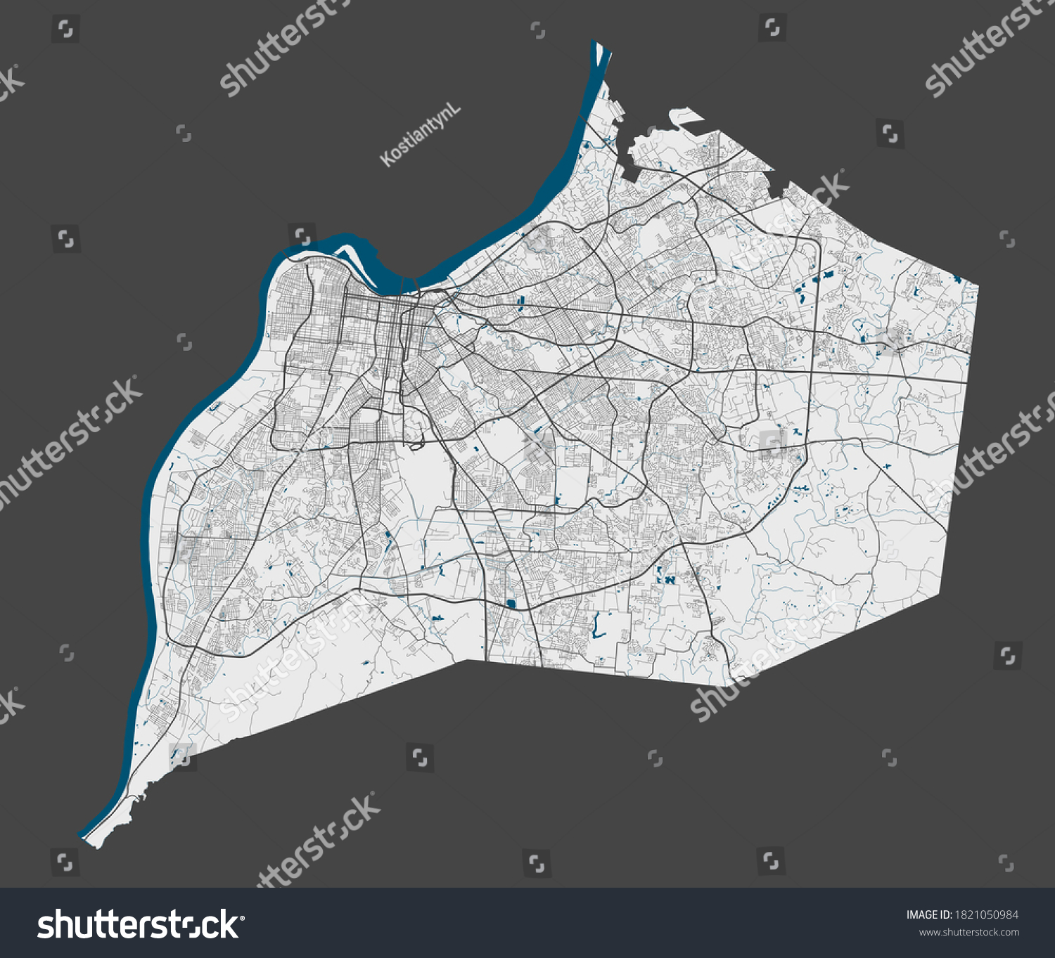 Memphis Map Detailed Map Memphis City Stock Vector (Royalty Free ...