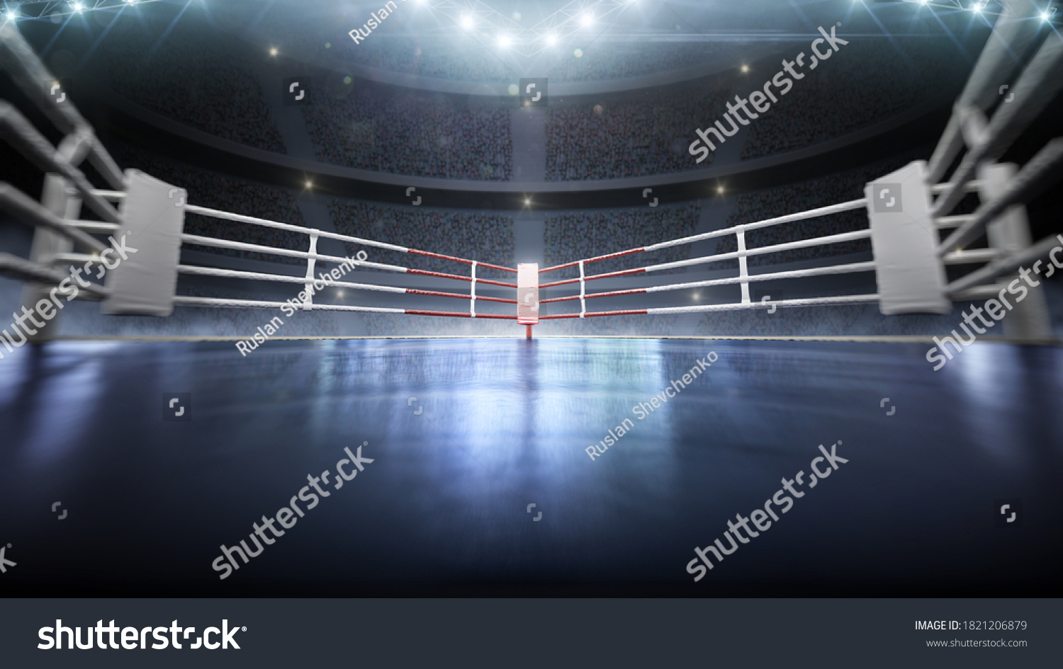 3d Boxer Arena Viewers Empty Boxing Stock Illustration 1821206879 ...