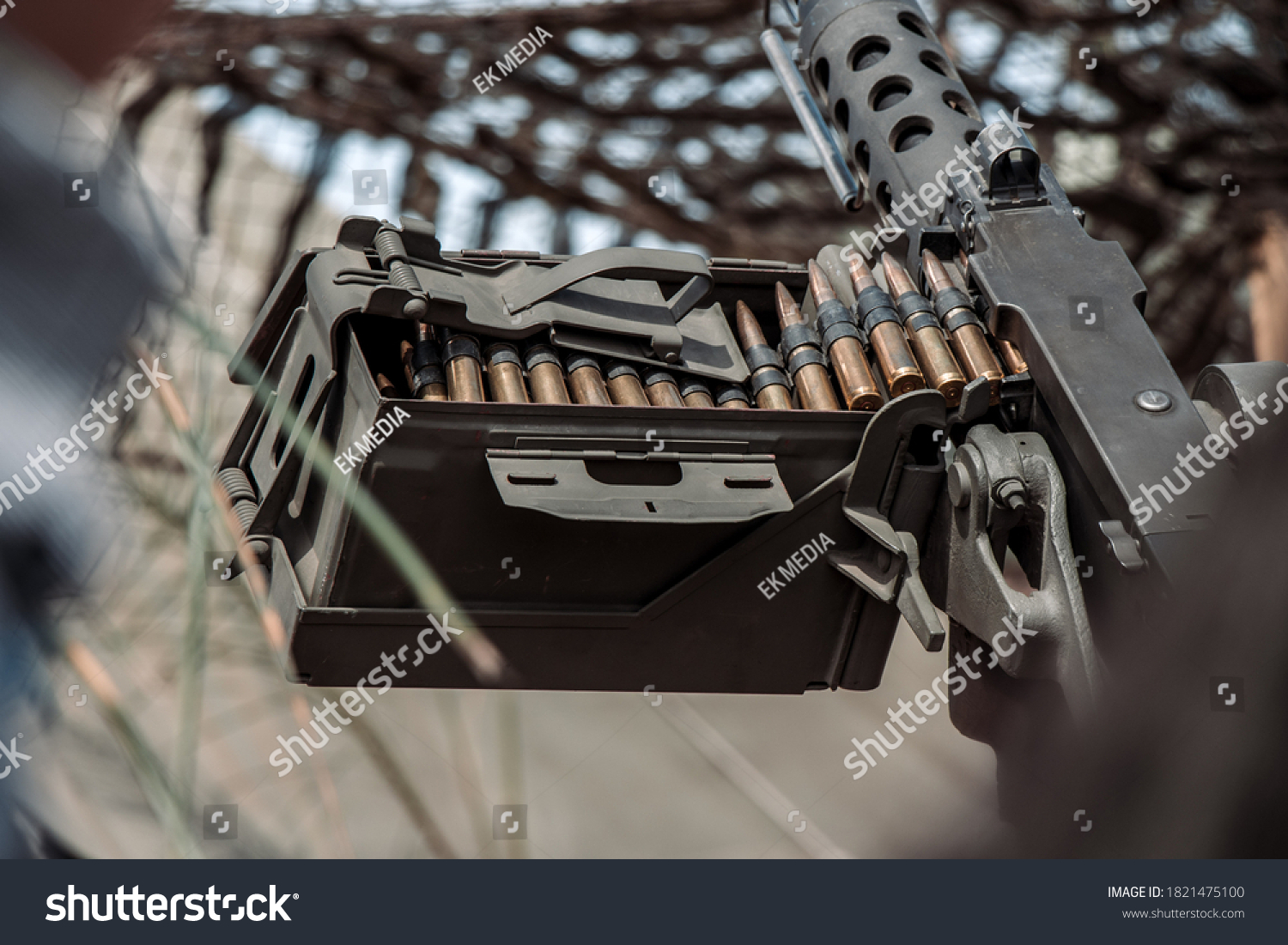 Army Machine Gun Loaded Bullets Stock Photo 1821475100 | Shutterstock