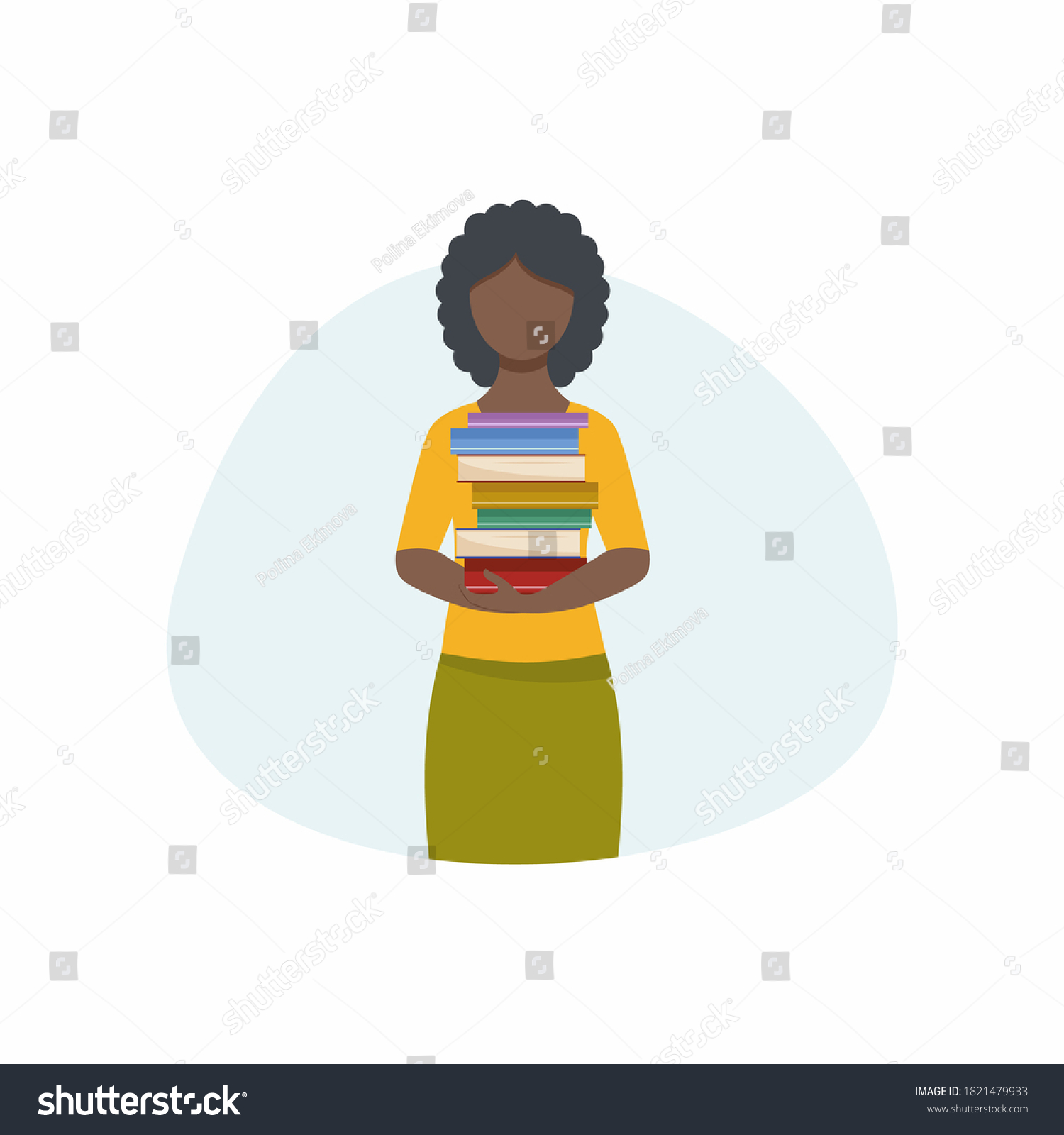 Africanamerican Black Woman Holds Books Her Stock Vector (royalty Free 