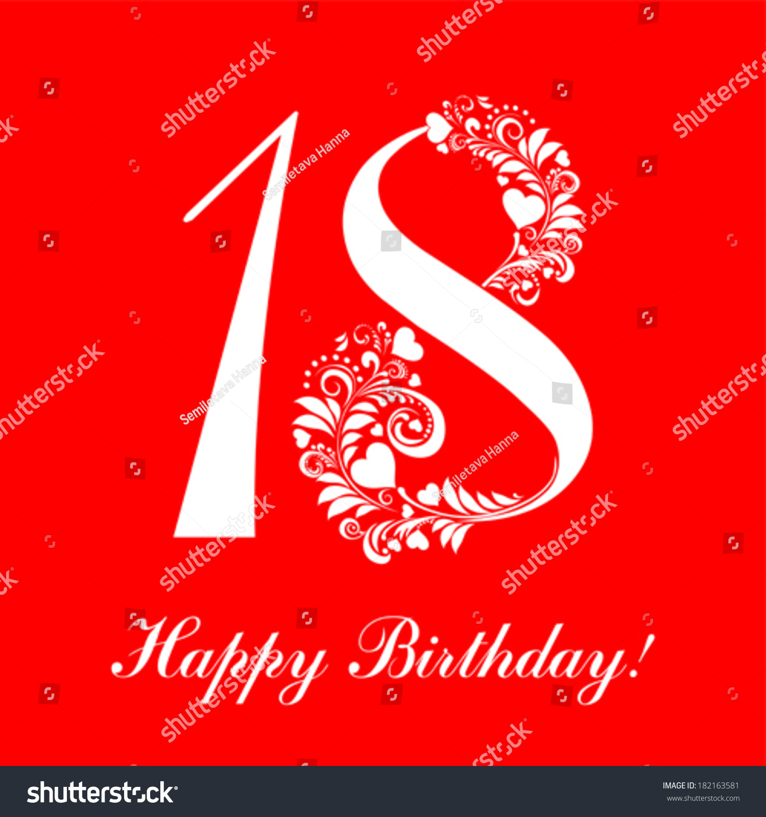 Happy Birthday Card Celebration Red Background Stock Vector (Royalty ...