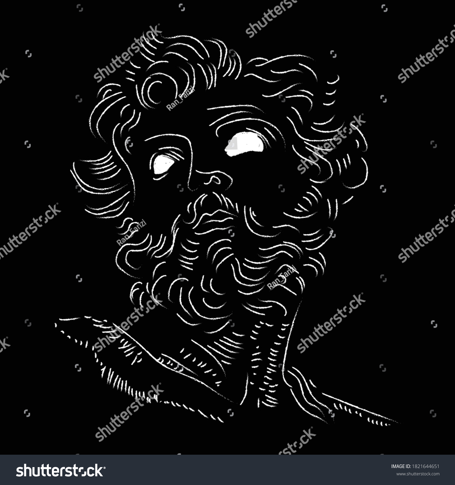 Vektor Stok Ancient Greek Sculpture Illustration Vector Tanpa Royalti 1821644651 Shutterstock 2104