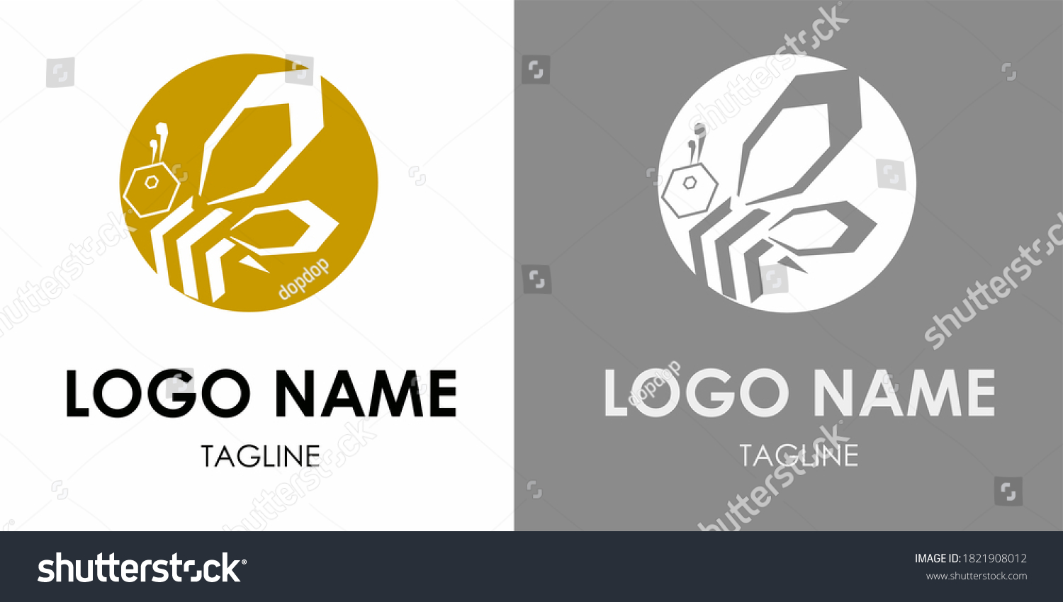 Bee Hexagon Vector Logo Design Concept Stock Vector (Royalty Free ...