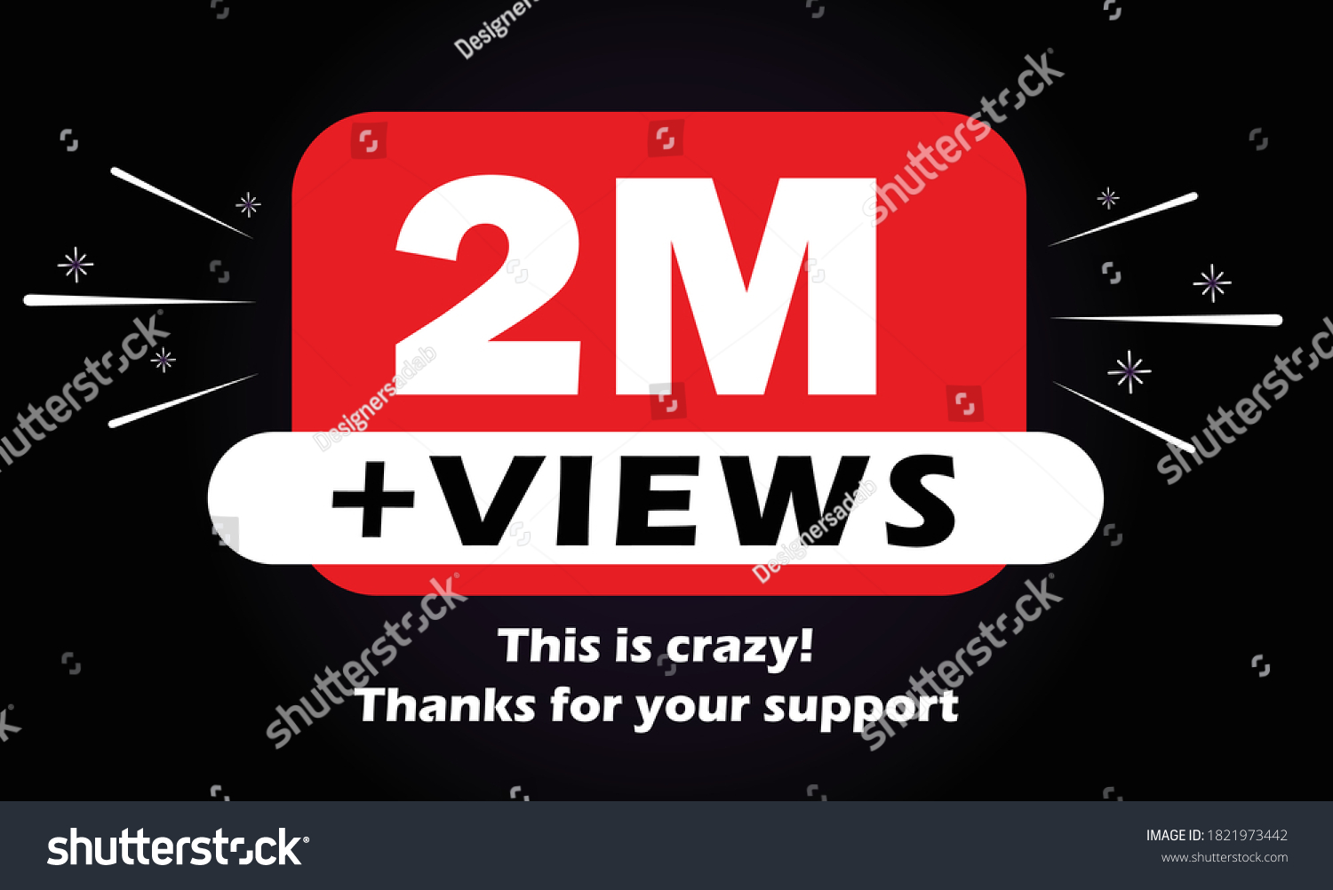 2m Views Celebration Background Design 2 Stock Vector Royalty Free