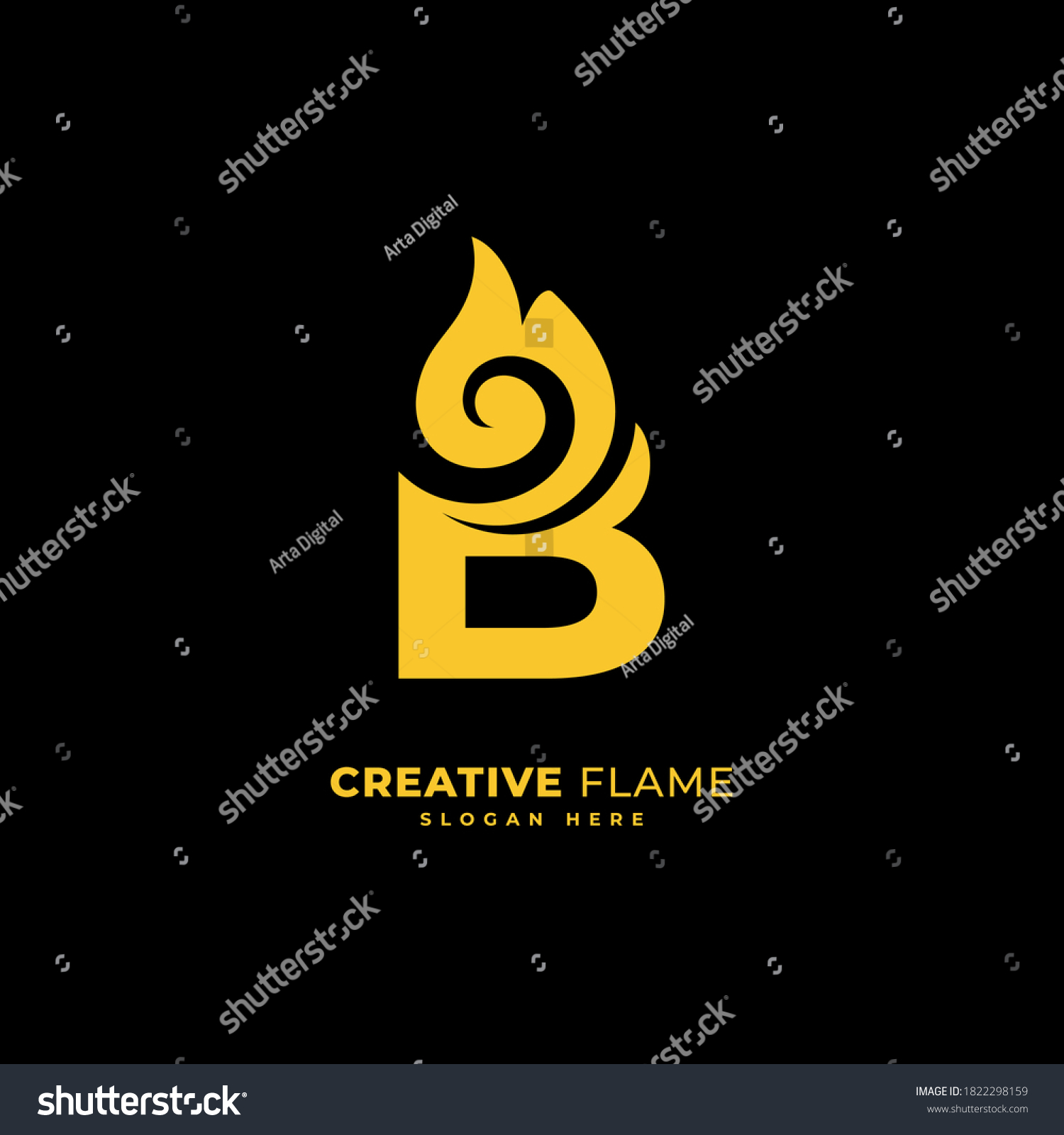 Initial Letter B Flame Logo Vector Stock Vector (Royalty Free ...