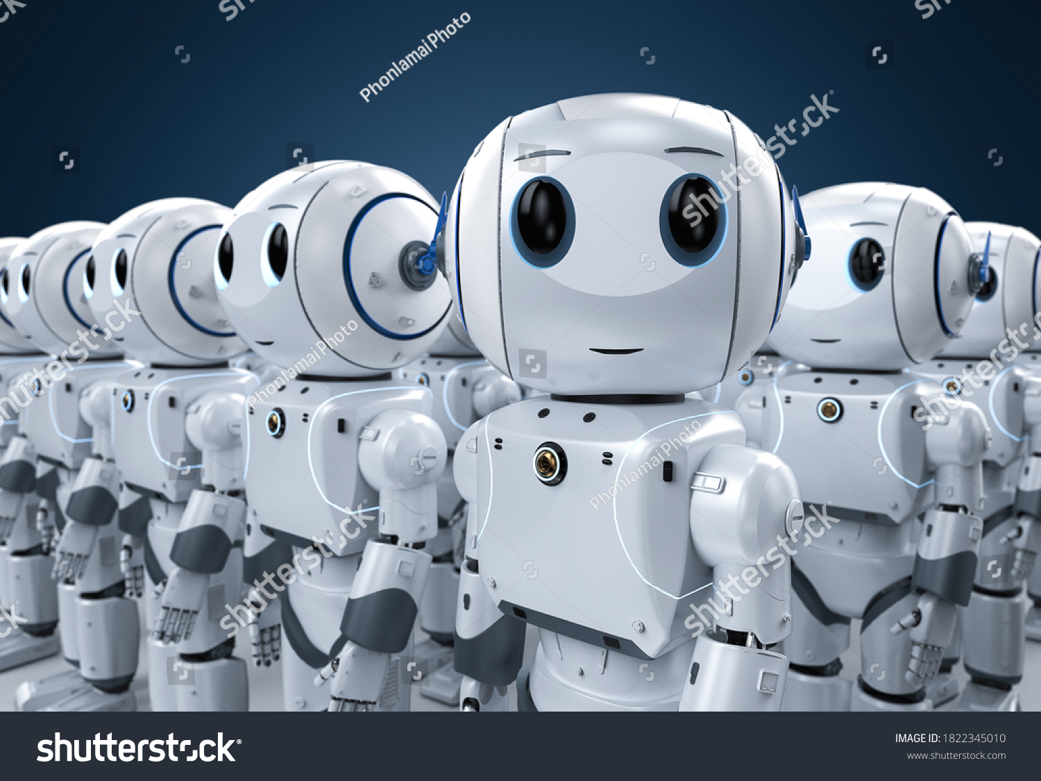 Salto Discrepancia Colega 3.d grupo de representación de robots: ilustración de stock 1835586898 |  Shutterstock