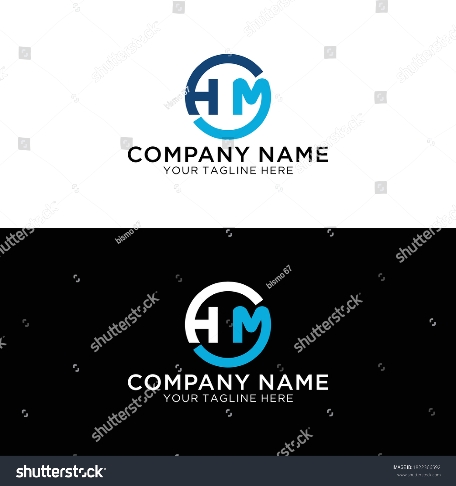 Hm Logo Design H M Letter Stock Vector (Royalty Free) 1822366592 ...