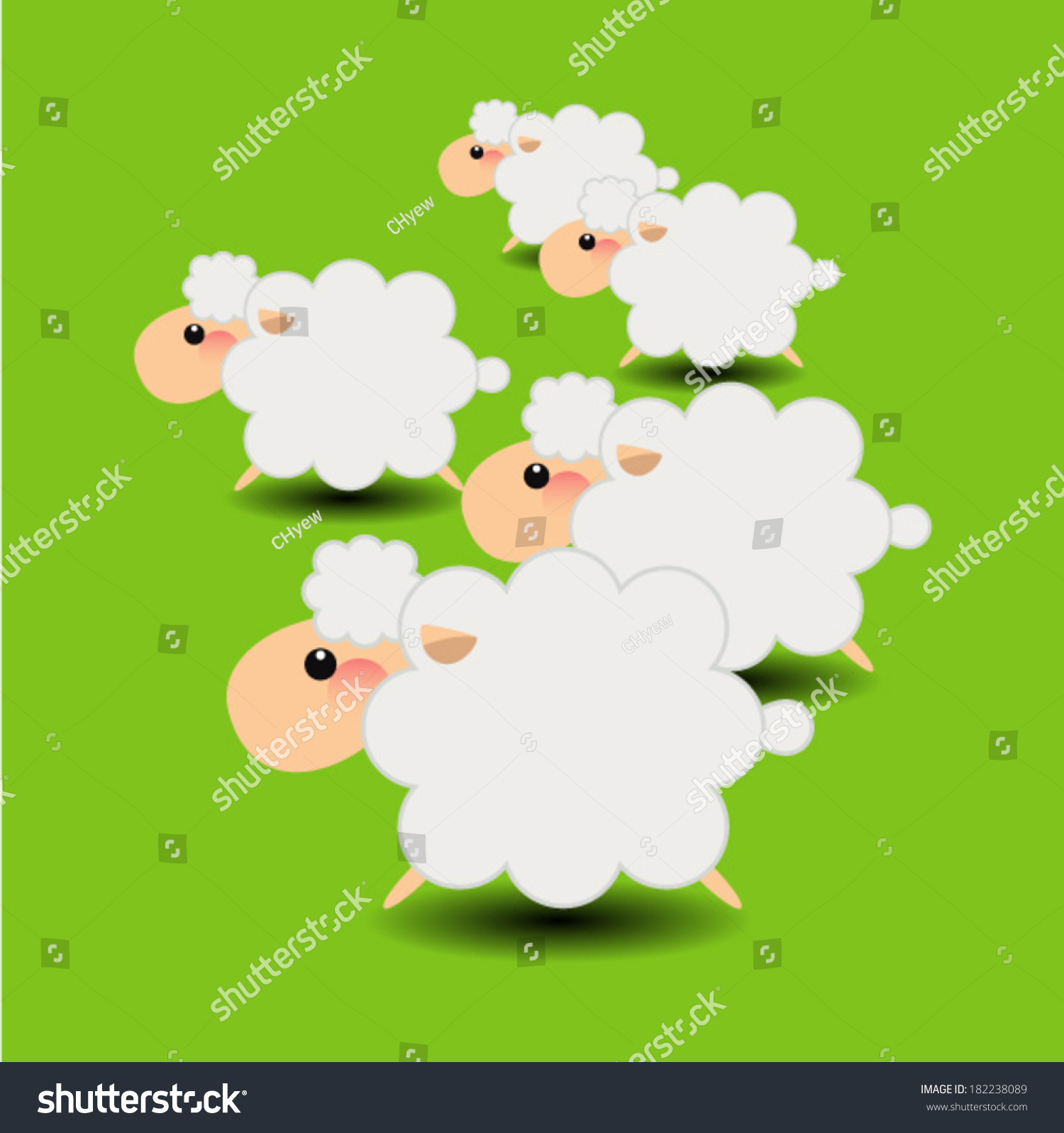 Group Sheeps Cartoon Stock Vector (Royalty Free) 182238089 | Shutterstock