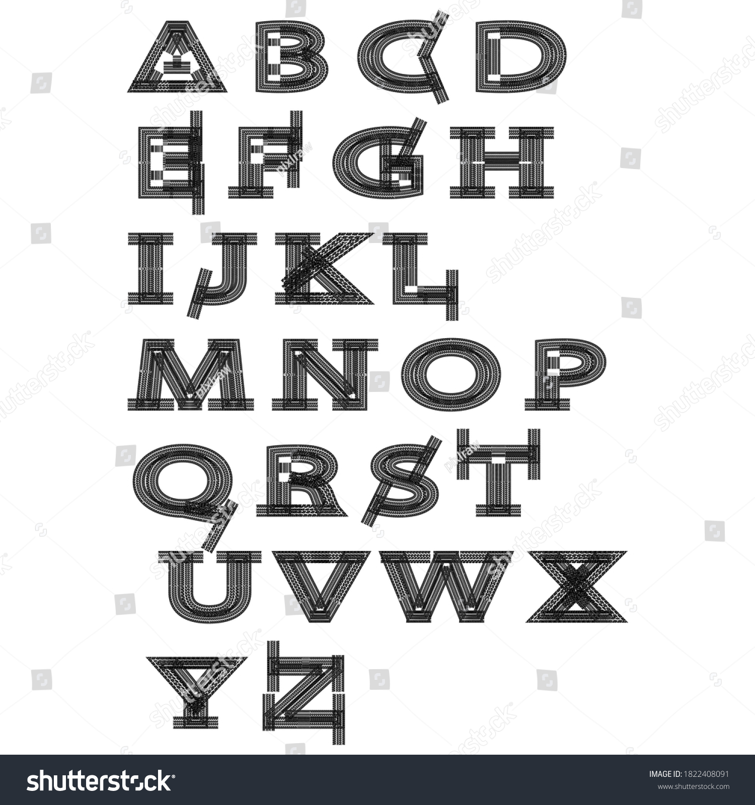 Tire Tracks Alphabet Grunge Texture Treads Stock Vector (Royalty Free ...