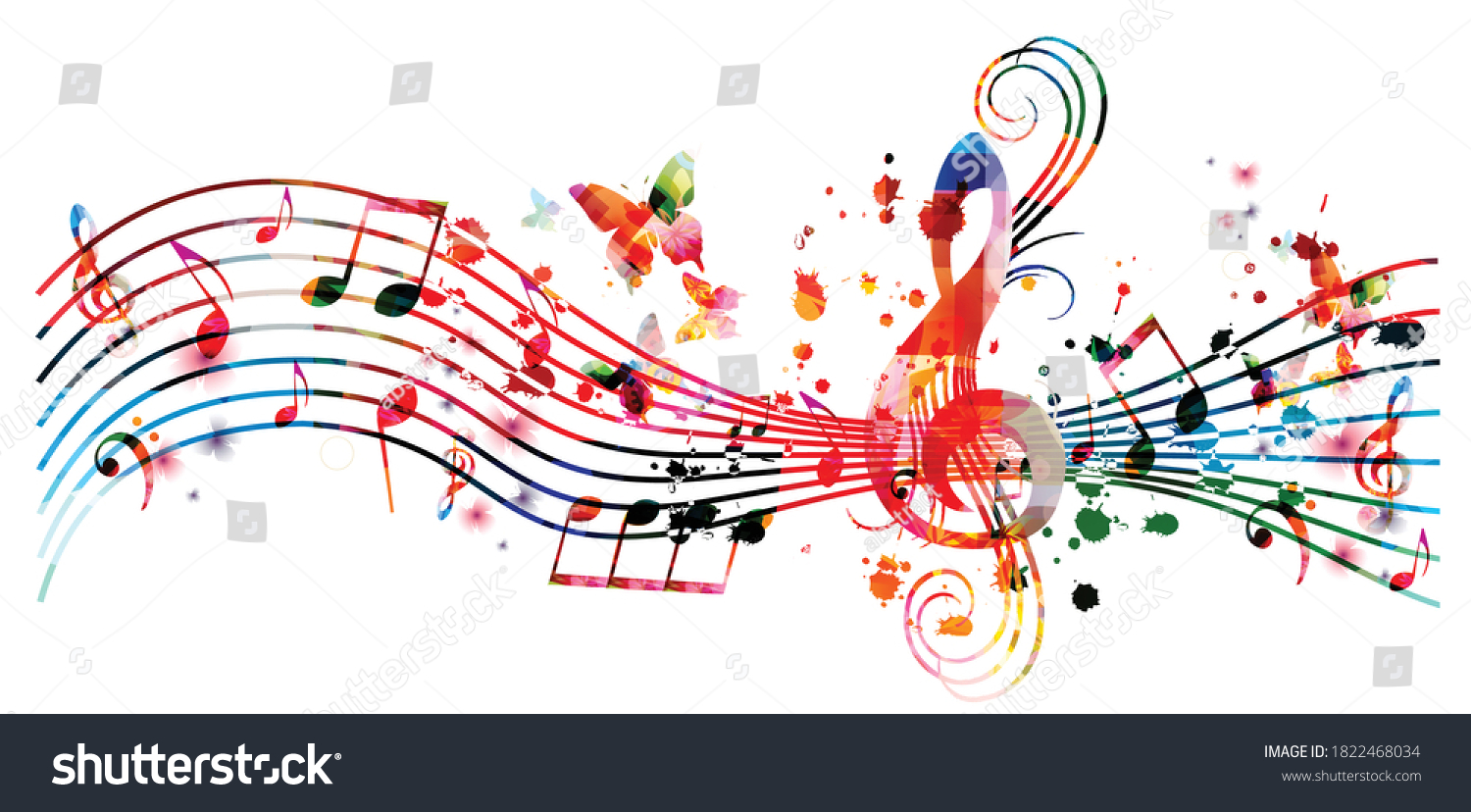 Colorful Music Promotional Poster Music Notes Stock Vector (Royalty ...