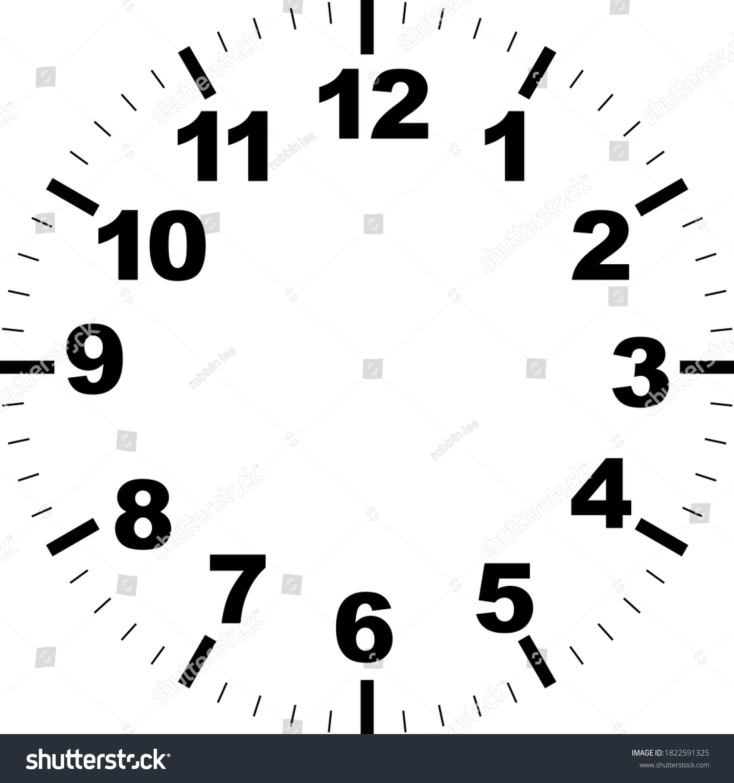 Clock Face Hour Dial Dots Mark Stock Vector (Royalty Free) 1822591325 ...