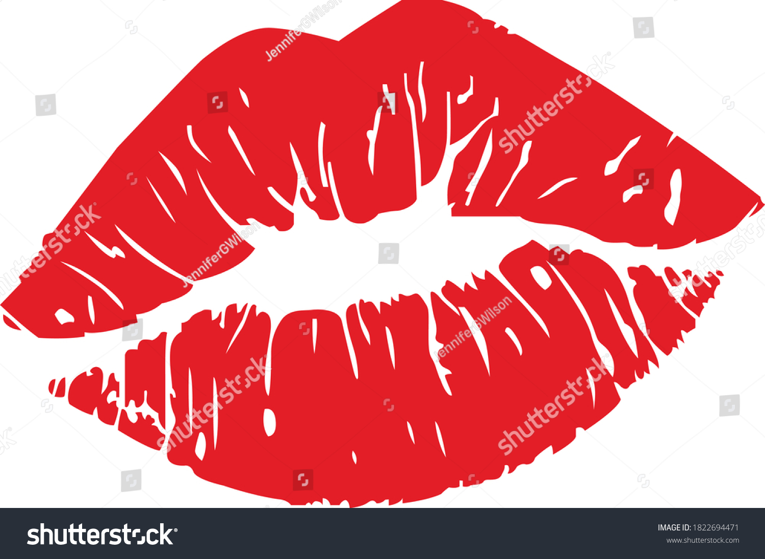 Illustration Red Lipstick Print Stock Vector (Royalty Free) 1822694471 ...