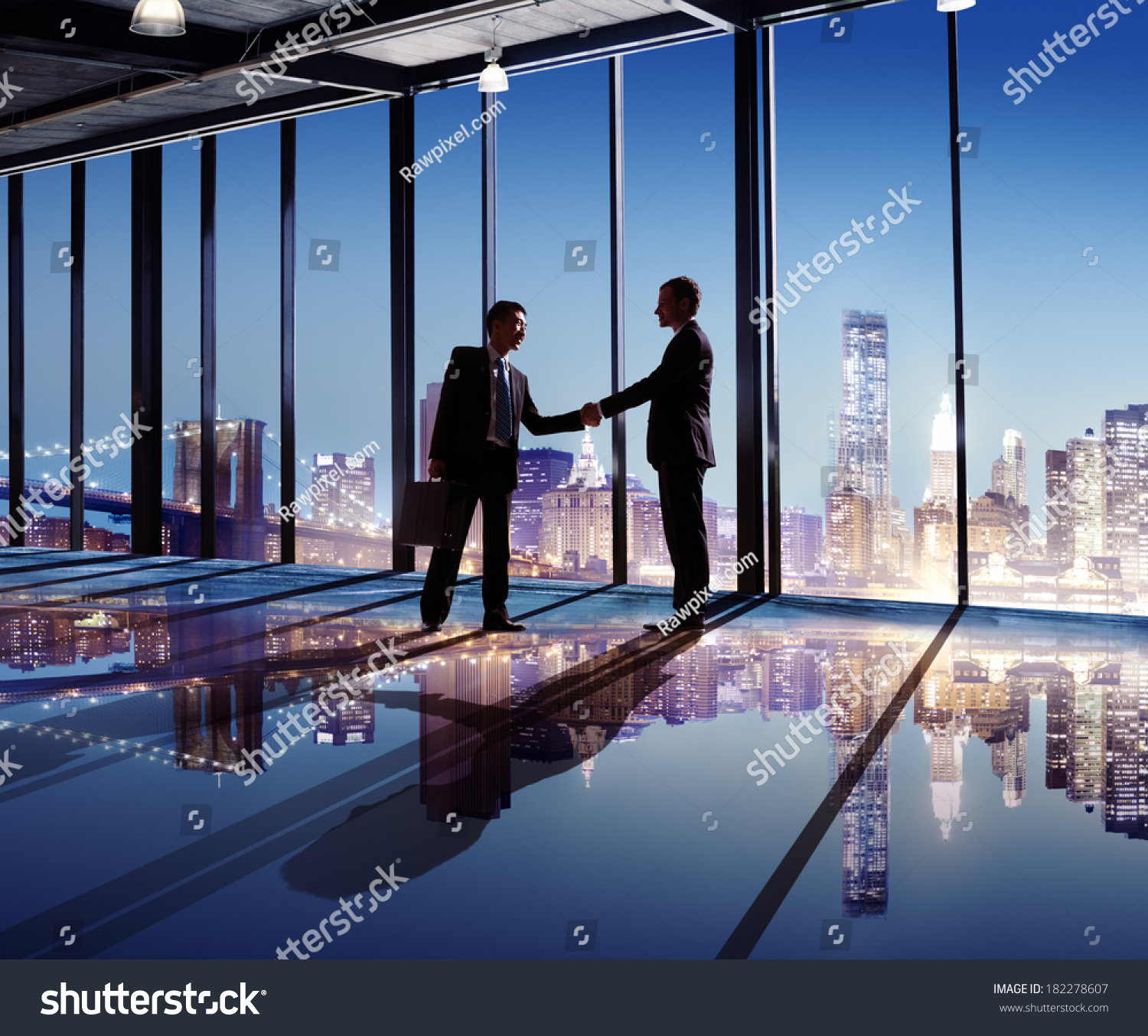 Businessmen Shaking Hands City View Stock Photo 182278607 | Shutterstock