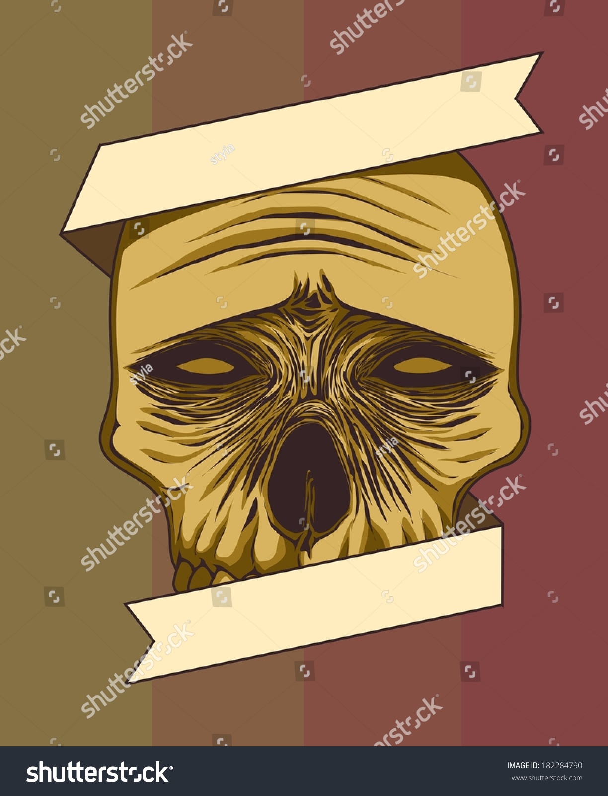 Skull Banner Stock Vector (Royalty Free) 182284790 | Shutterstock