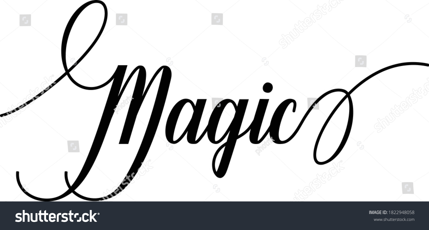 Magic Script Cursive Calligraphy Typography Black Stock Vector (Royalty ...