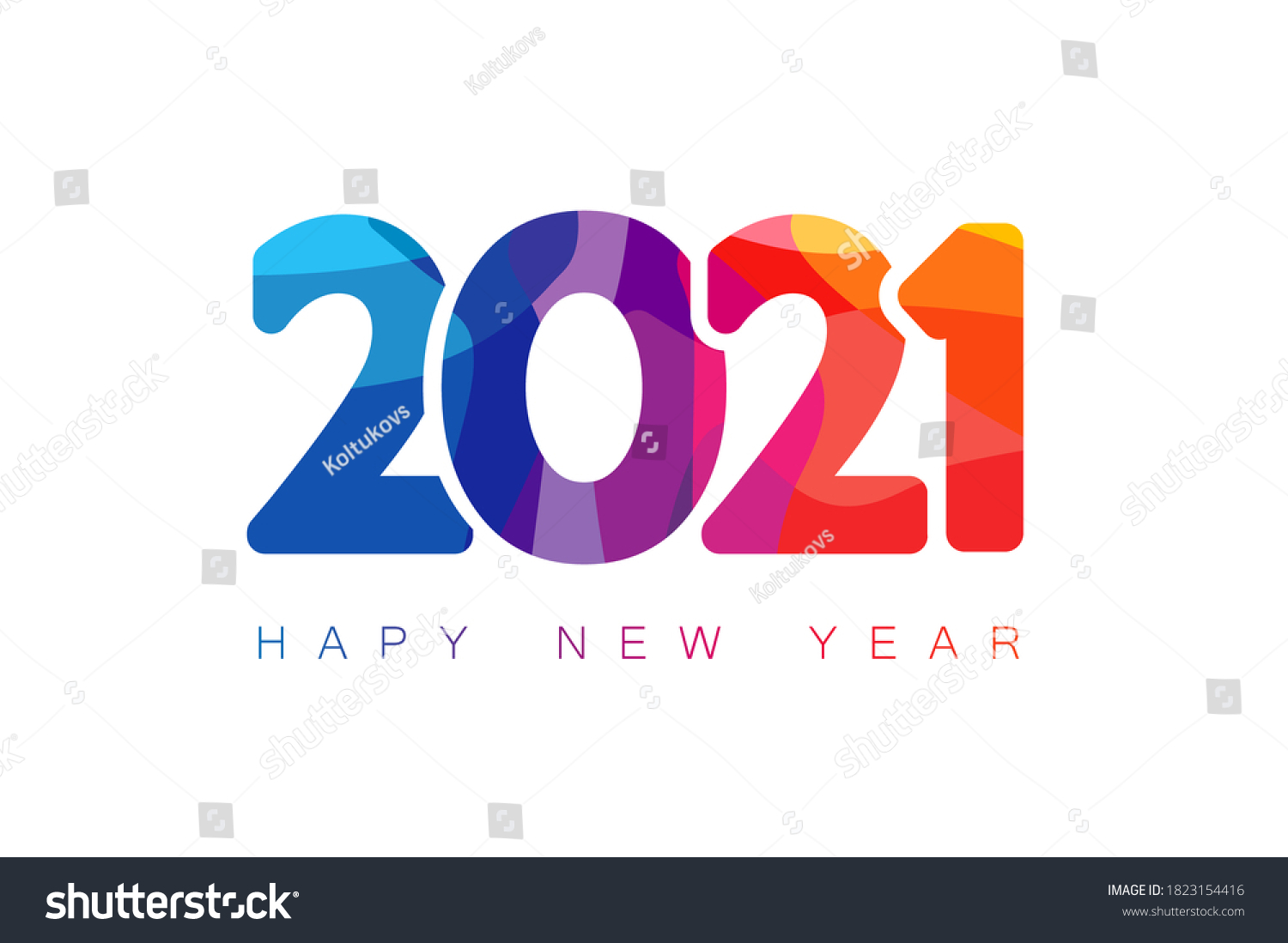 2021 Color Facet Numbers Happy New Stock Vector (Royalty Free ...