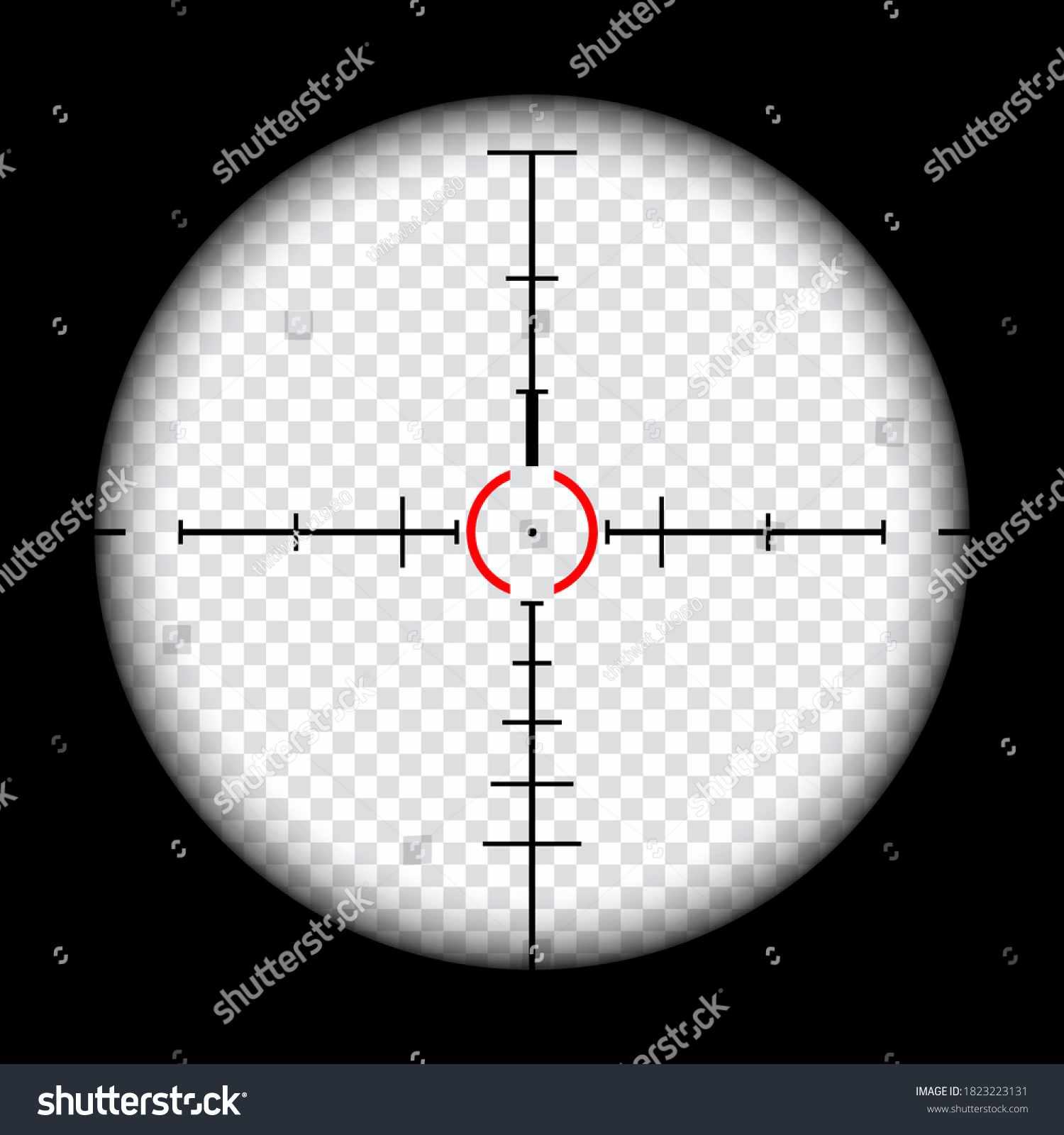 Realistic Sniper Scope Crosshairs View Sniper Stock Vector (Royalty ...