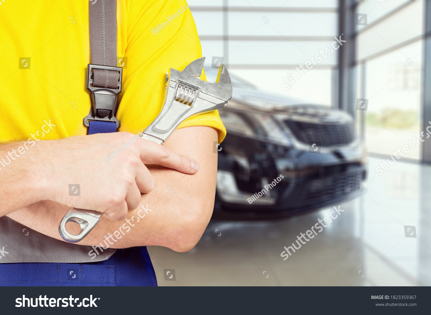 Mechanic Man Car Service Holding Tool Stock Photo 1823359367 | Shutterstock