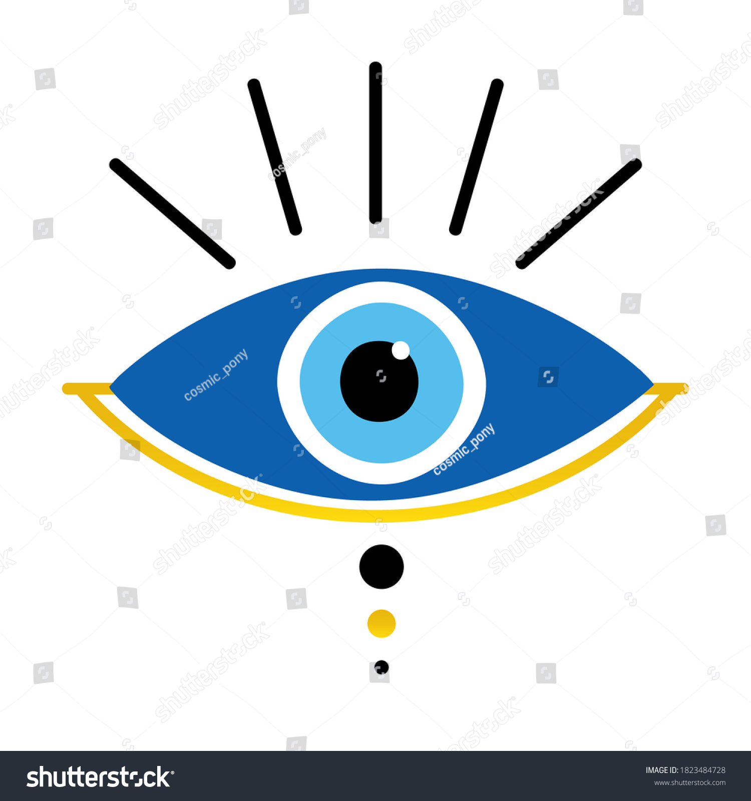 Vector Conceptual Blue Evil Eyes Symbol Stock Vector (Royalty Free ...