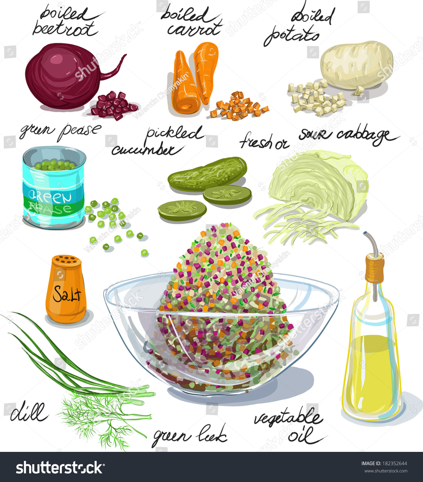 Ингредиенты для салата рисунок