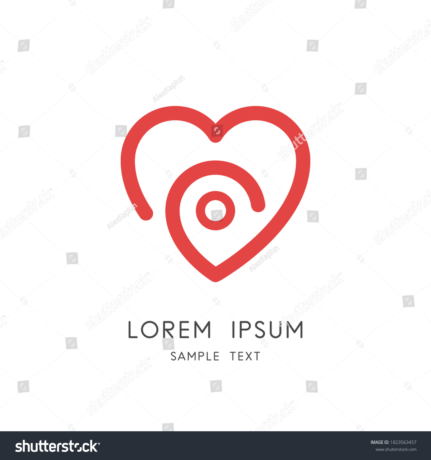 Favorite Place Logo Heart Address Pointer Stock Vector (Royalty Free ...