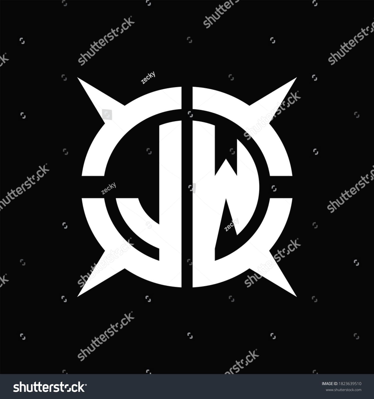 Jw Logo Monogram Four Pieces Circle Stock Vector (Royalty Free ...