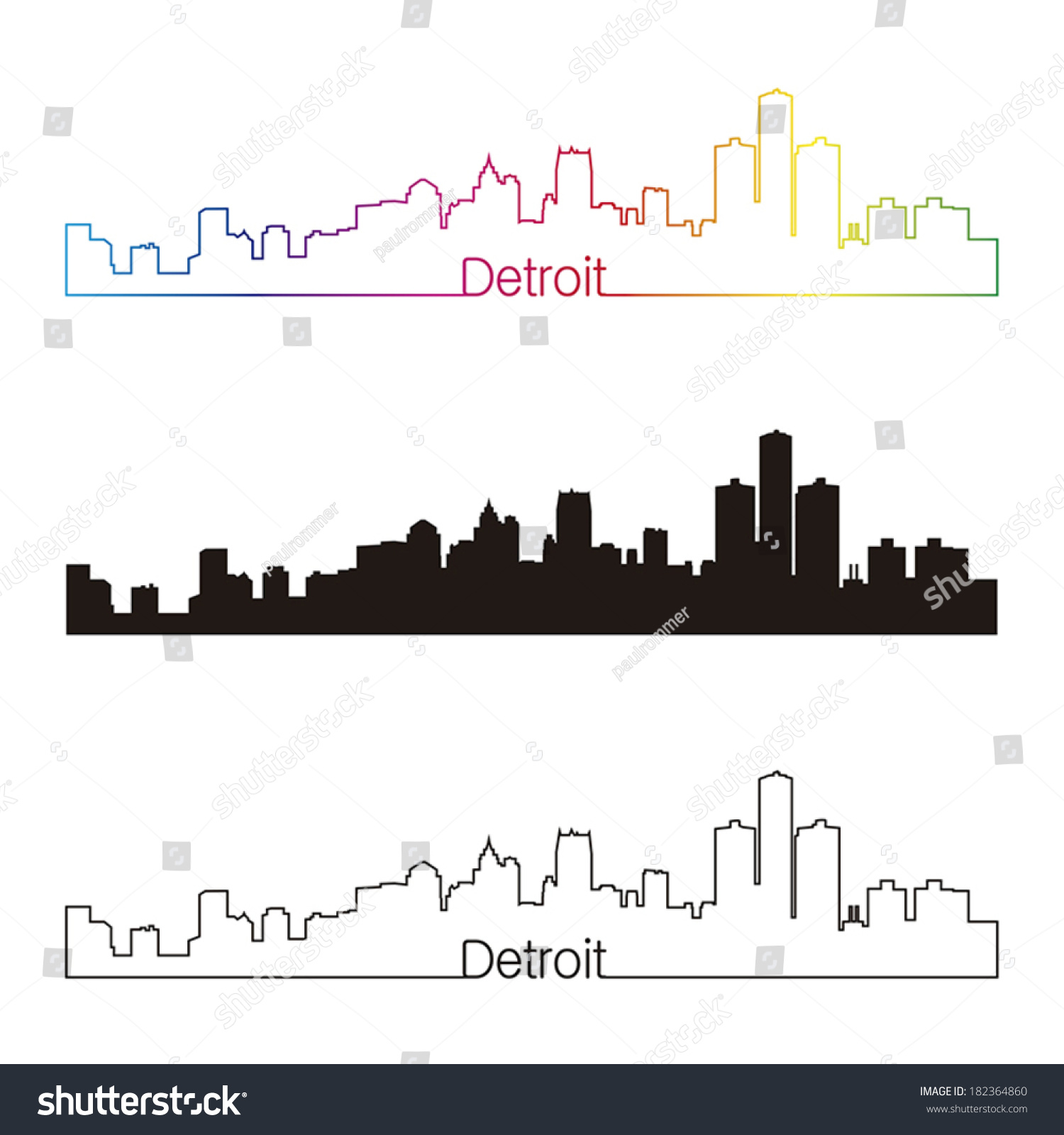 223 Detroit skyline outline Bilder, Stockfotos und Vektorgrafiken ...