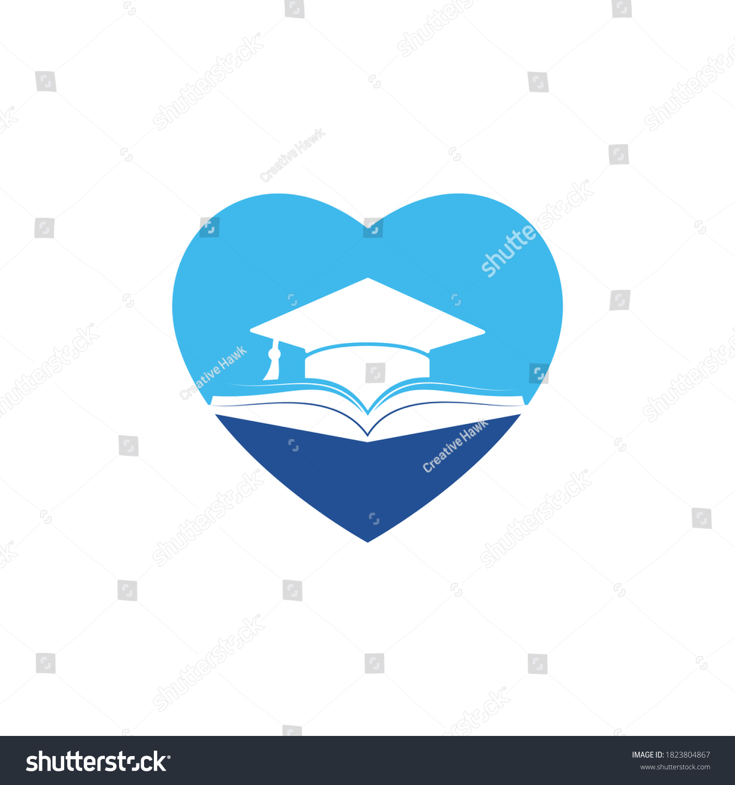 Graduation Hat Book Vector Logo Template Stock Vector (Royalty Free ...